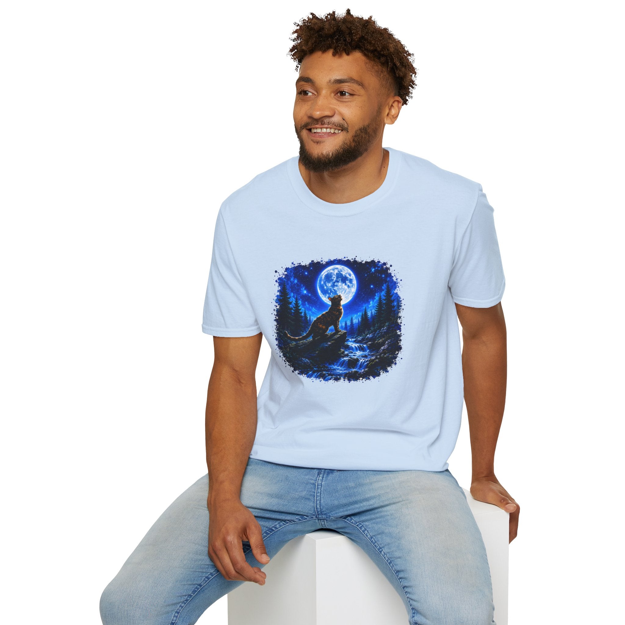 Cat Howl T-Shirt – Moonlit Night Graphic Tee