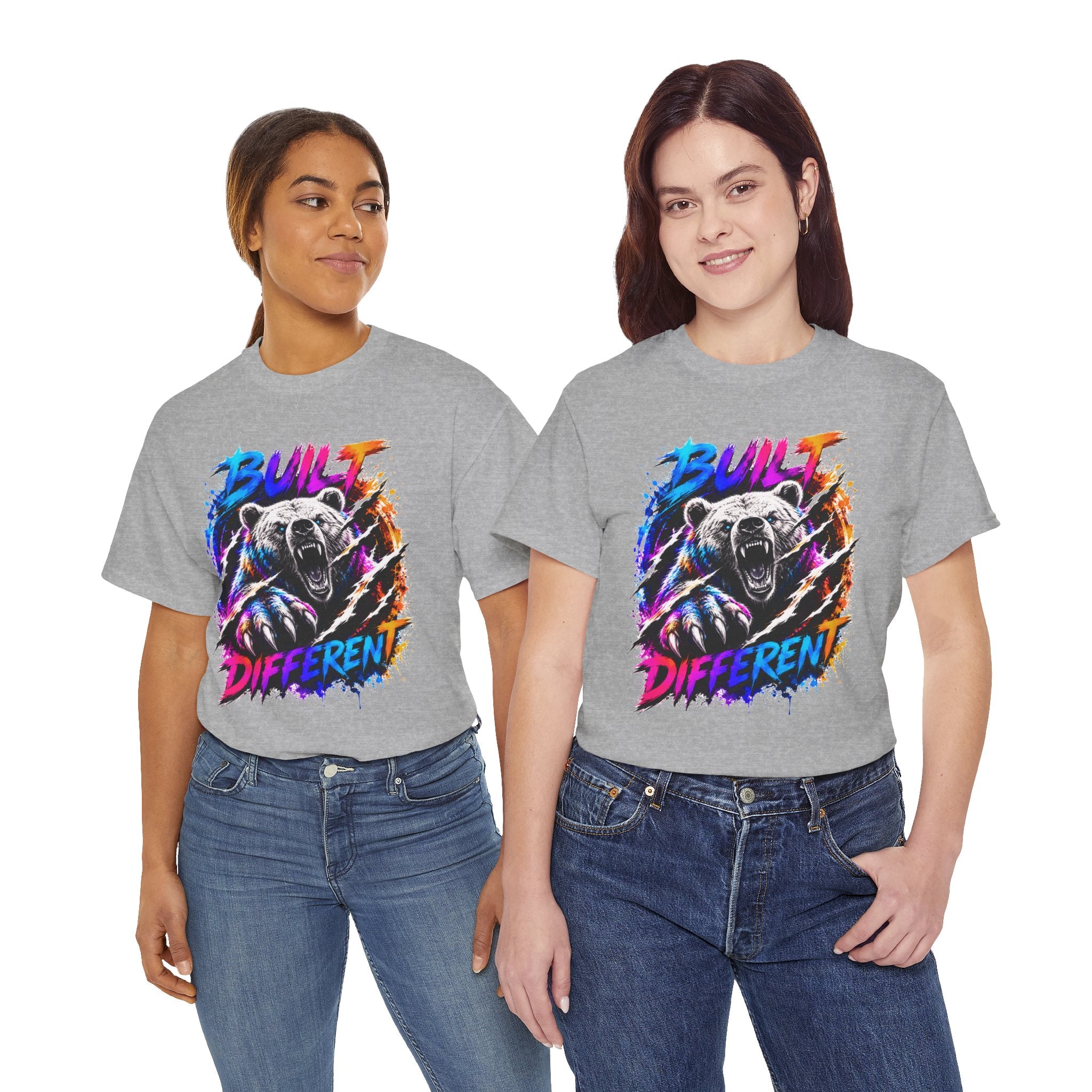 Built Different Bear T-Shirt — Bold Retro Grunge Graphic Tee