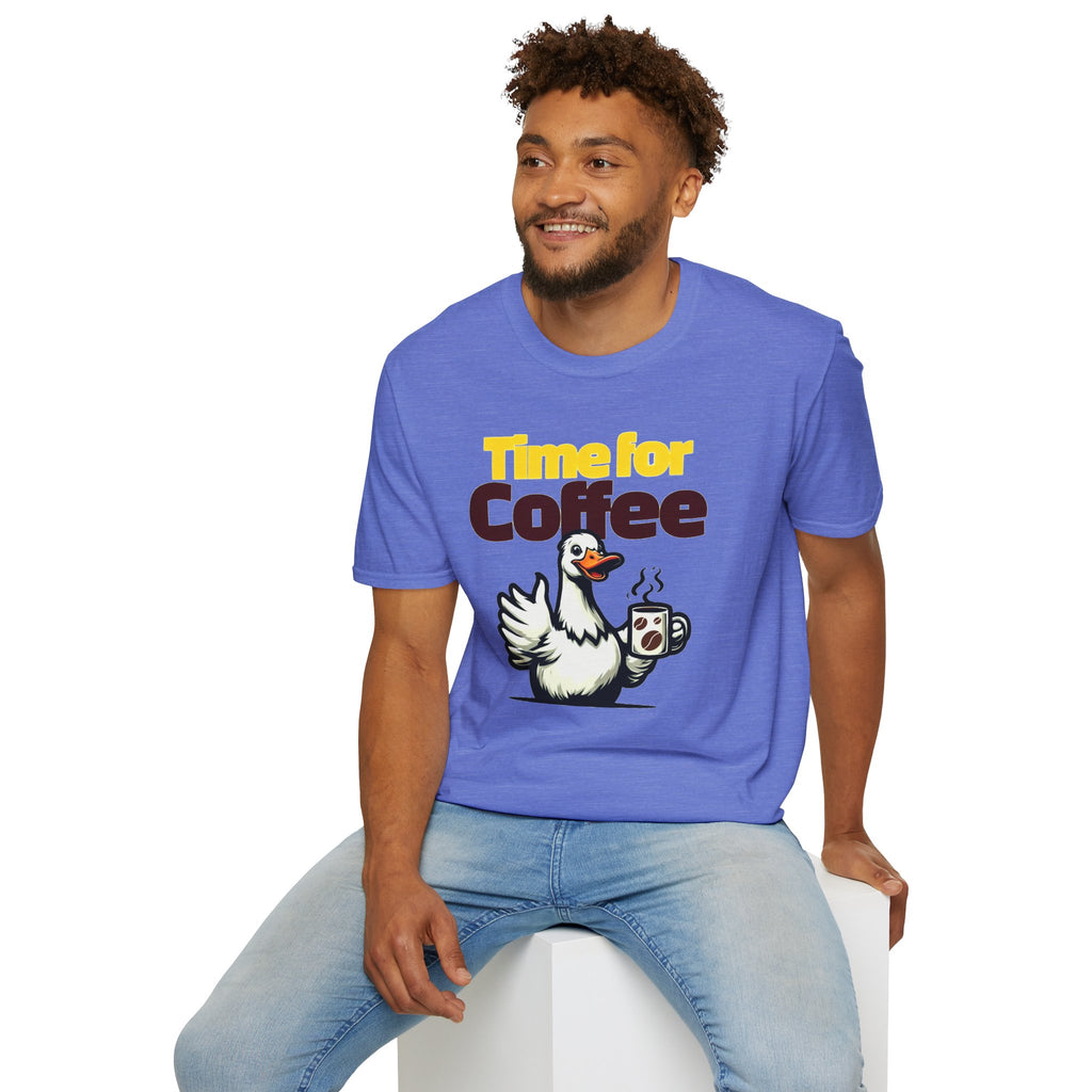Time for Coffee Goose T-Shirt ☕🪿 Funny Cute Coffee Lover Graphic Tee Unisex Gift