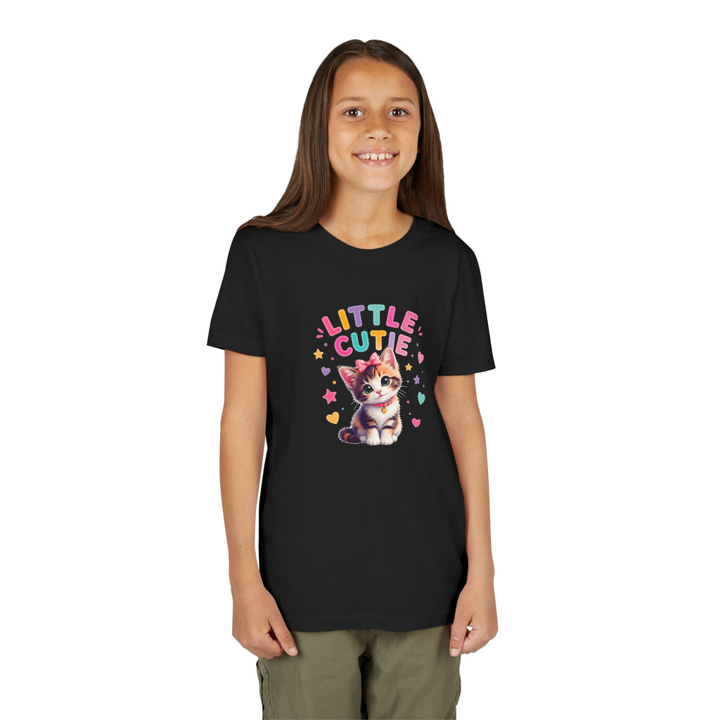Little Cutie Cat Shirt for Kids, Cute Kitten Youth Tee, Girls Cat T-Shirt, Kawaii Kitty Shirt, Toddler Cat Lover Gift, Cute Animal Tee