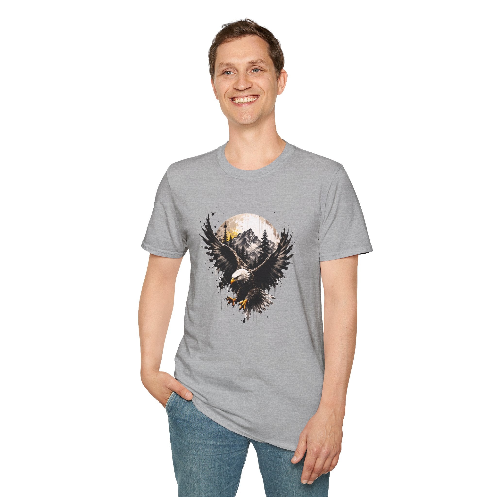 Bald Eagle Mountain T-Shirt | Patriotic Eagle Graphic Tee | Nature Lover Shirt | Outdoor Adventure Tee | Unisex Wildlife Gift