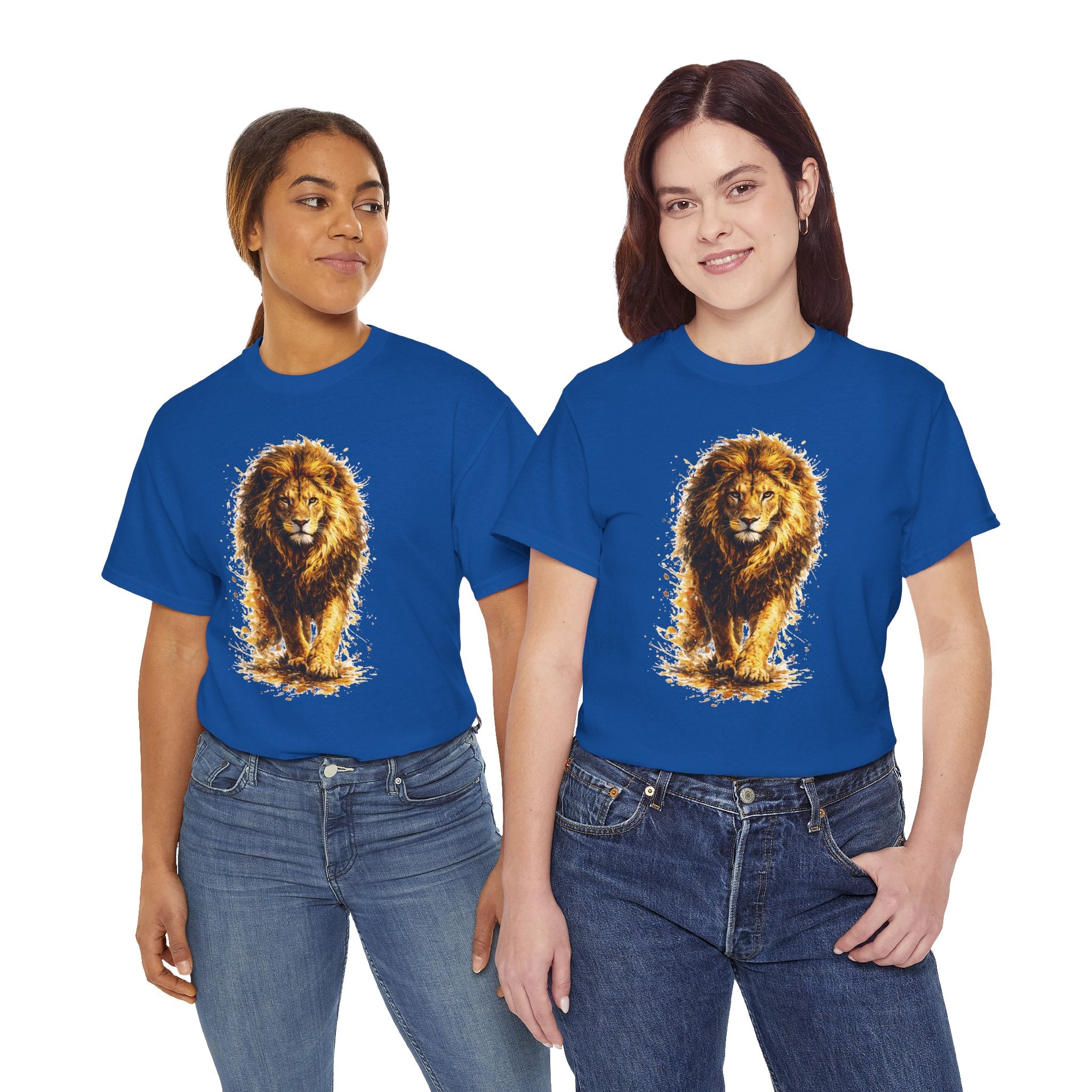 Lion Graphic T-Shirt, Majestic Walking Lion Tee, Watercolor Wildlife Shirt, Unisex Animal Graphic Tee, Lion Lover Gift, Nature Art Shirt