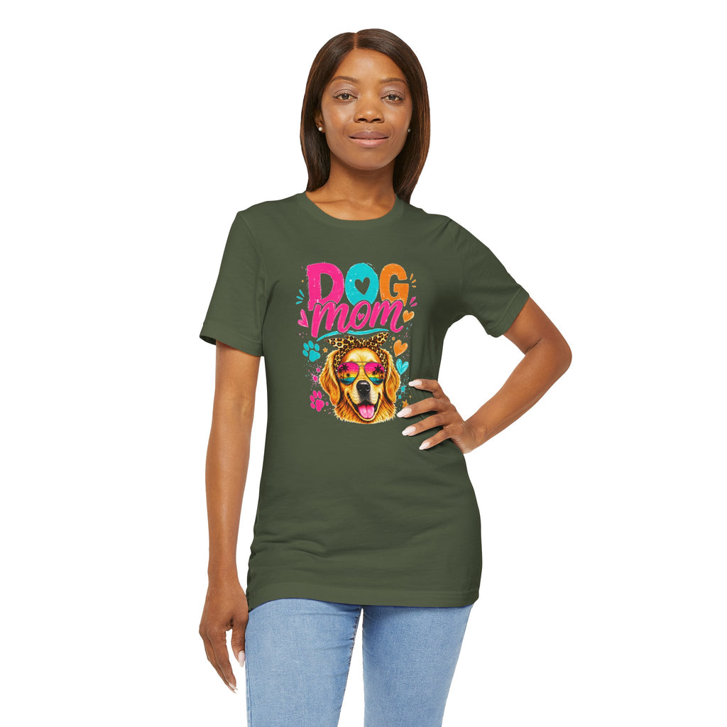 Dog Mom T-Shirt | Golden Retriever Shirt | Funny Dog Mom Gift | Colorful Retro Dog Lover Tee | Unisex Graphic T-Shirt