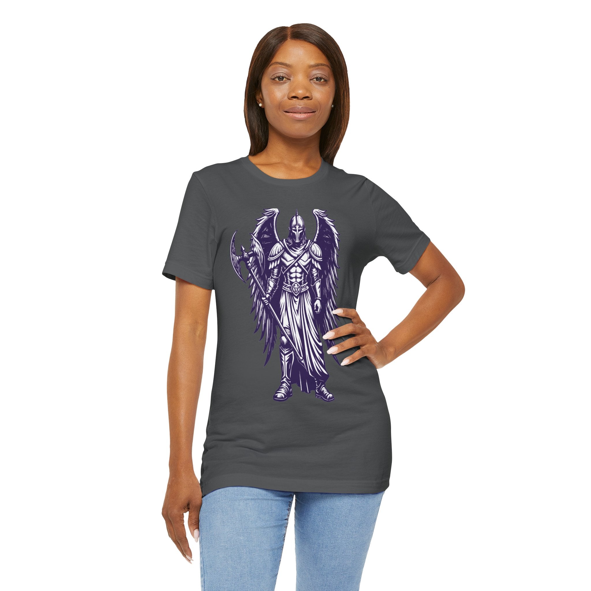 Fallen Angel Warrior T-Shirt | Gothic Fantasy Winged Knight Tee