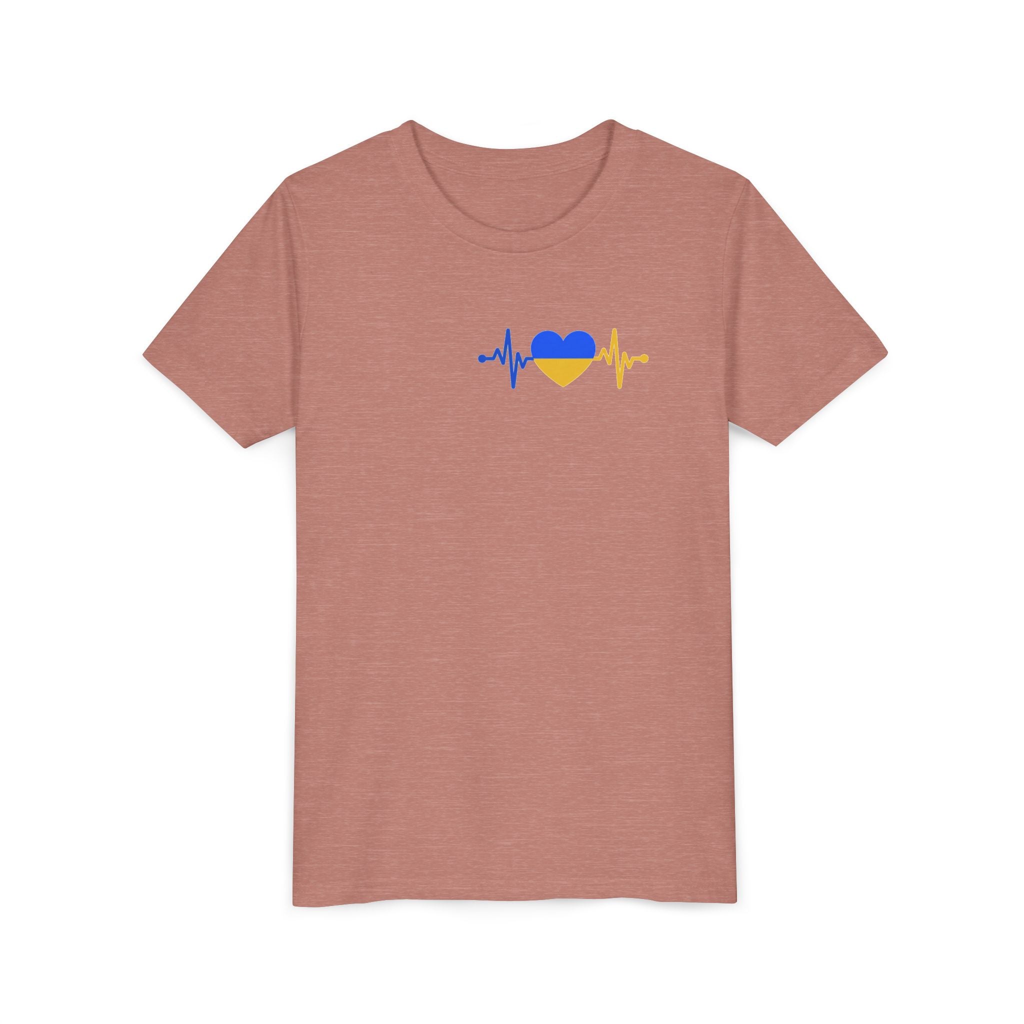 Youth Tee — Love Ukraine Heartbeat Kids Shirt