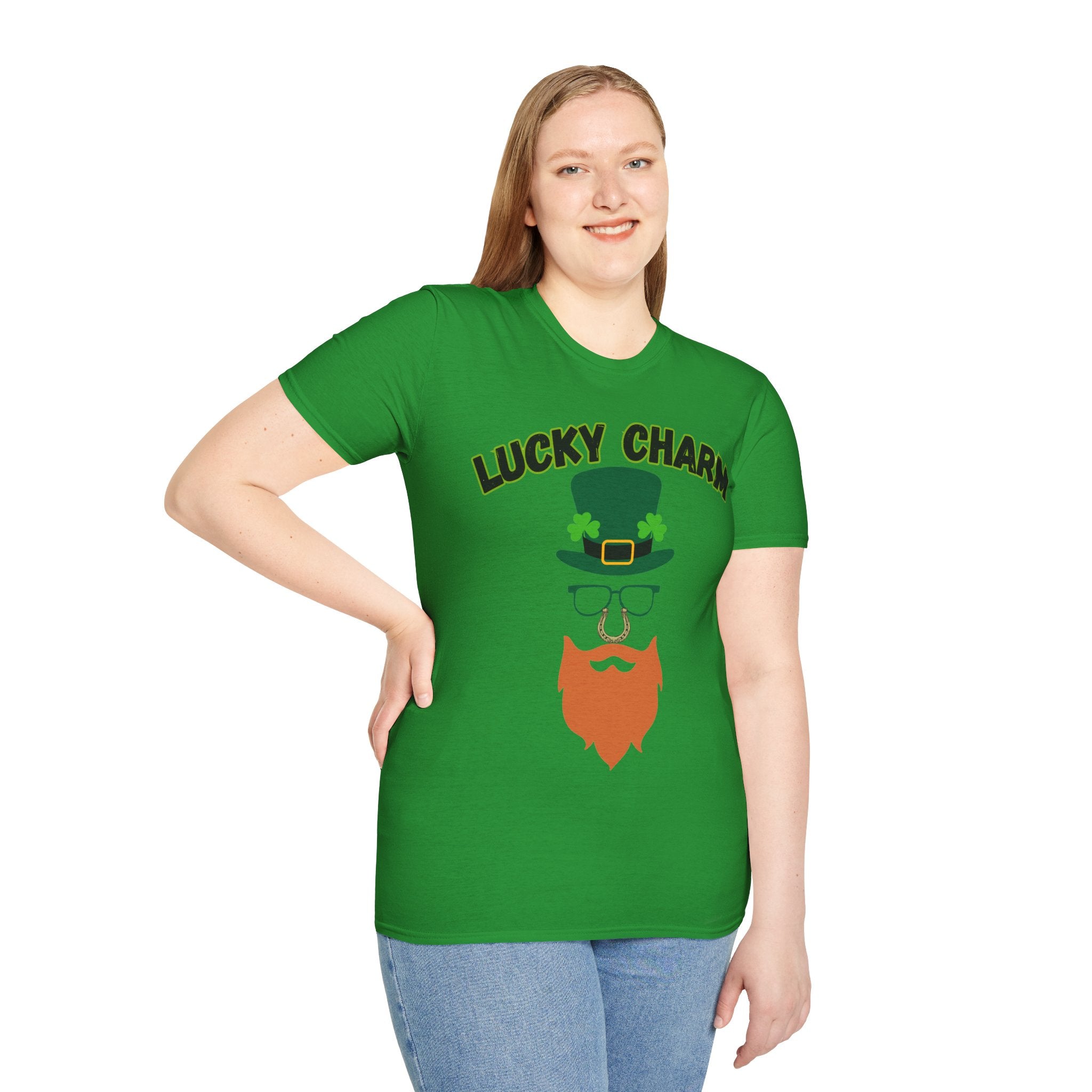 Lucky Charm St. Patrick’s Day T-Shirt — Leprechaun Hat & Beard Graphic