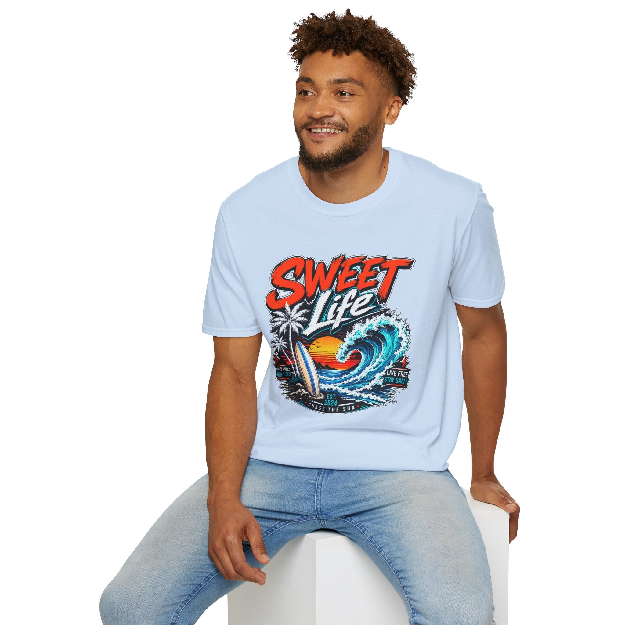Vintage Beach T-Shirt, Sweet Life Surf Tee, Coastal Summer Graphic Shirt