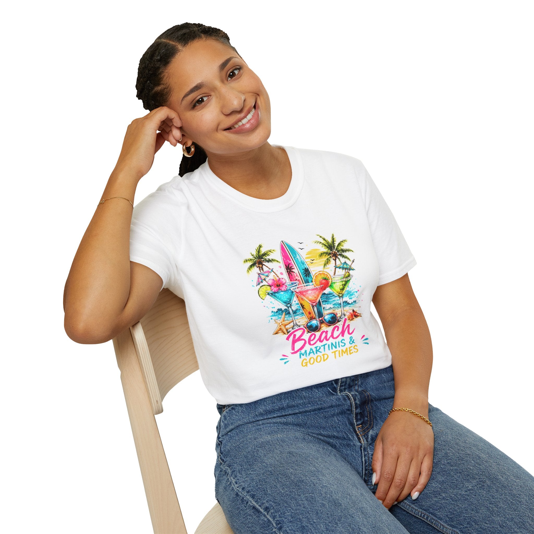 Beach Cocktails T-Shirt, Tropical Summer Shirt, Beach Martini Tee, Coastal Vacation Shirt, Summer Graphic Tee