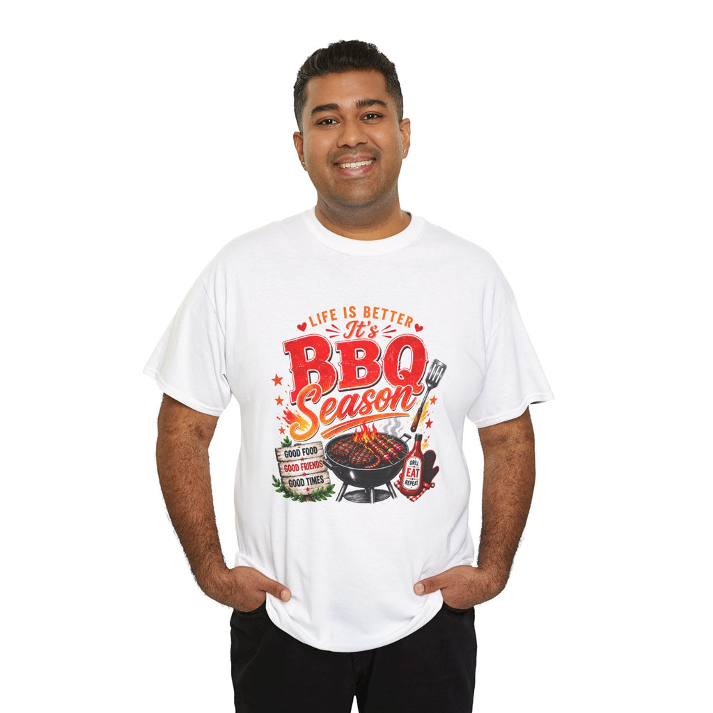 BBQ Season T-Shirt | Life Is Better It's BBQ Season Tee | Funny Grill Shirt | Summer Cookout Shirt | Barbecue Lover Gift | Backyard BBQ Tee