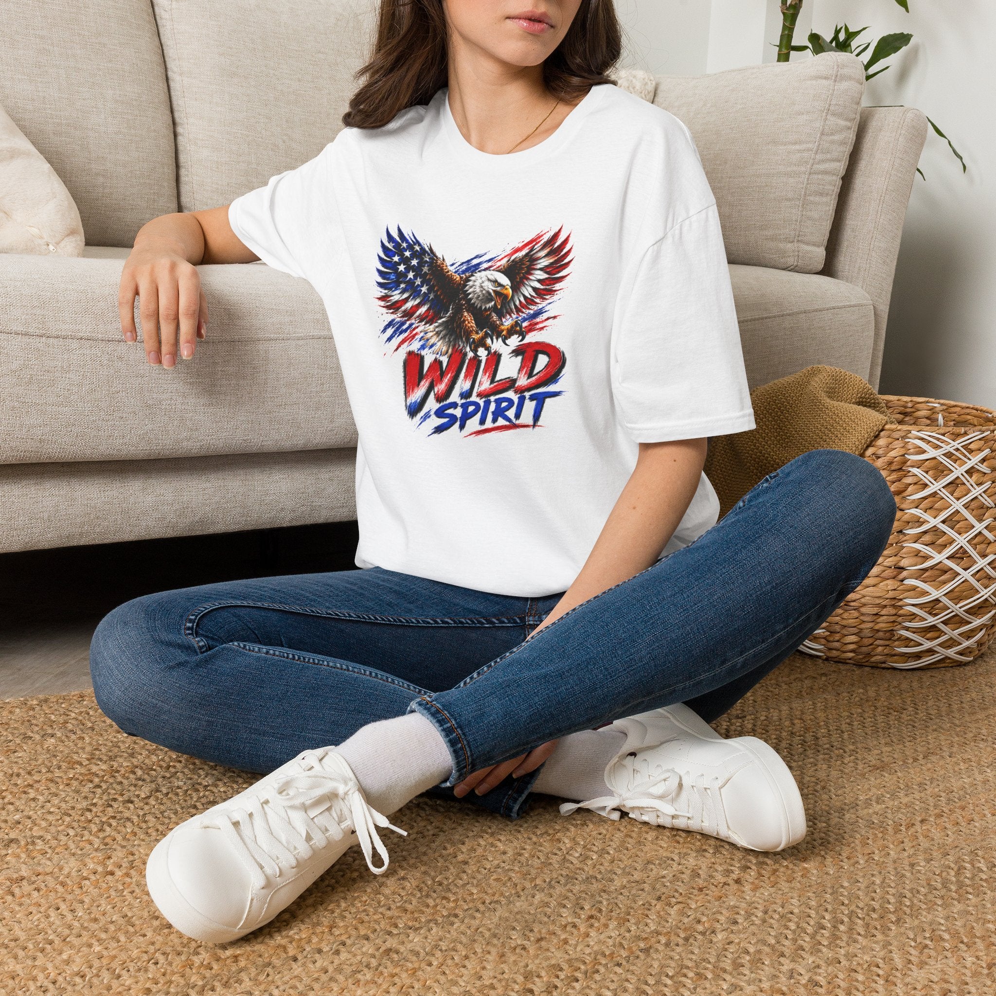 American Eagle T Shirt, Patriotic Eagle Shirt, Wild Spirit Tee, USA Flag Shirt, Fourth of July Shirt, Unisex Graphic Tee