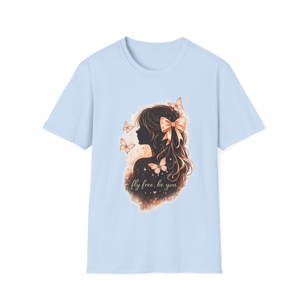 Coquette Butterfly Shirt, Feminine Aesthetic Tee, Soft Girl T-Shirt, Bow Graphic Tee, Cute Butterfly Shirt for Women, Trendy Pinterest Style
