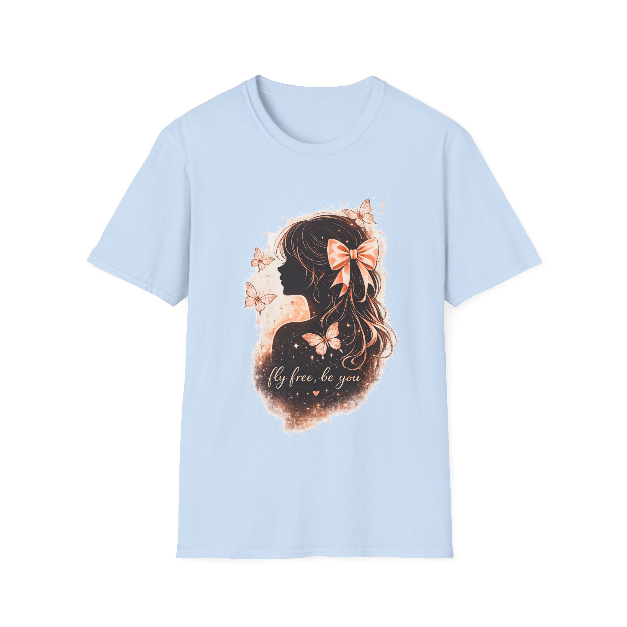 Coquette Butterfly Shirt, Feminine Aesthetic Tee, Soft Girl T-Shirt, Bow Graphic Tee, Cute Butterfly Shirt for Women, Trendy Pinterest Style