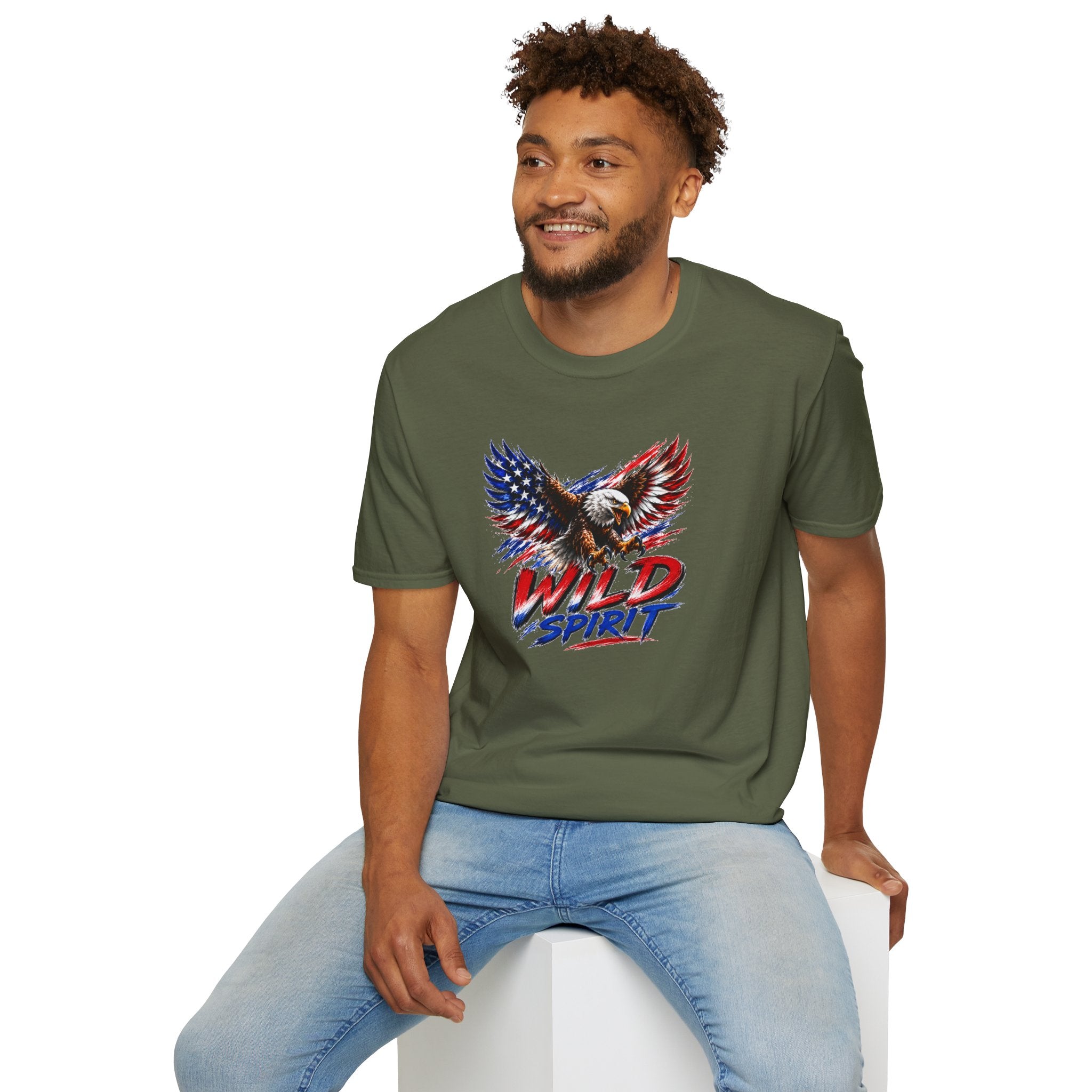 American Eagle T Shirt, Patriotic Eagle Shirt, Wild Spirit Tee, USA Flag Shirt, Fourth of July Shirt, Unisex Graphic Tee