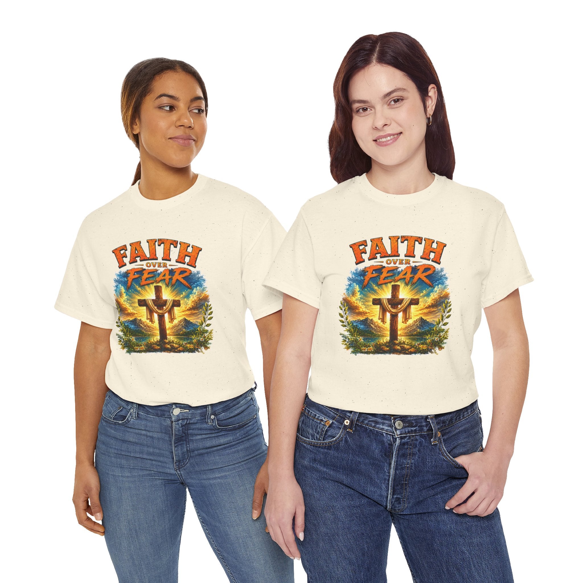 Faith Over Fear Christian T-Shirt | Cross Graphic Tee | Religious Unisex Shirt | Christian Gift