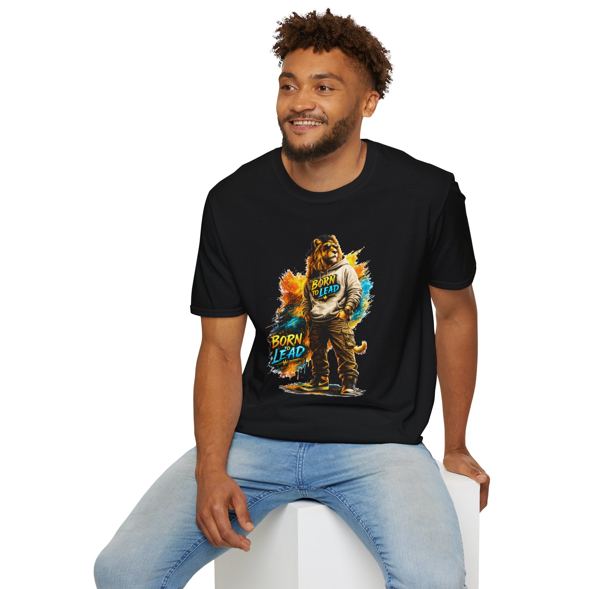 Lion 'Born to Lead' Graphic T‑Shirt — Inspirational Animal Leadership Tee