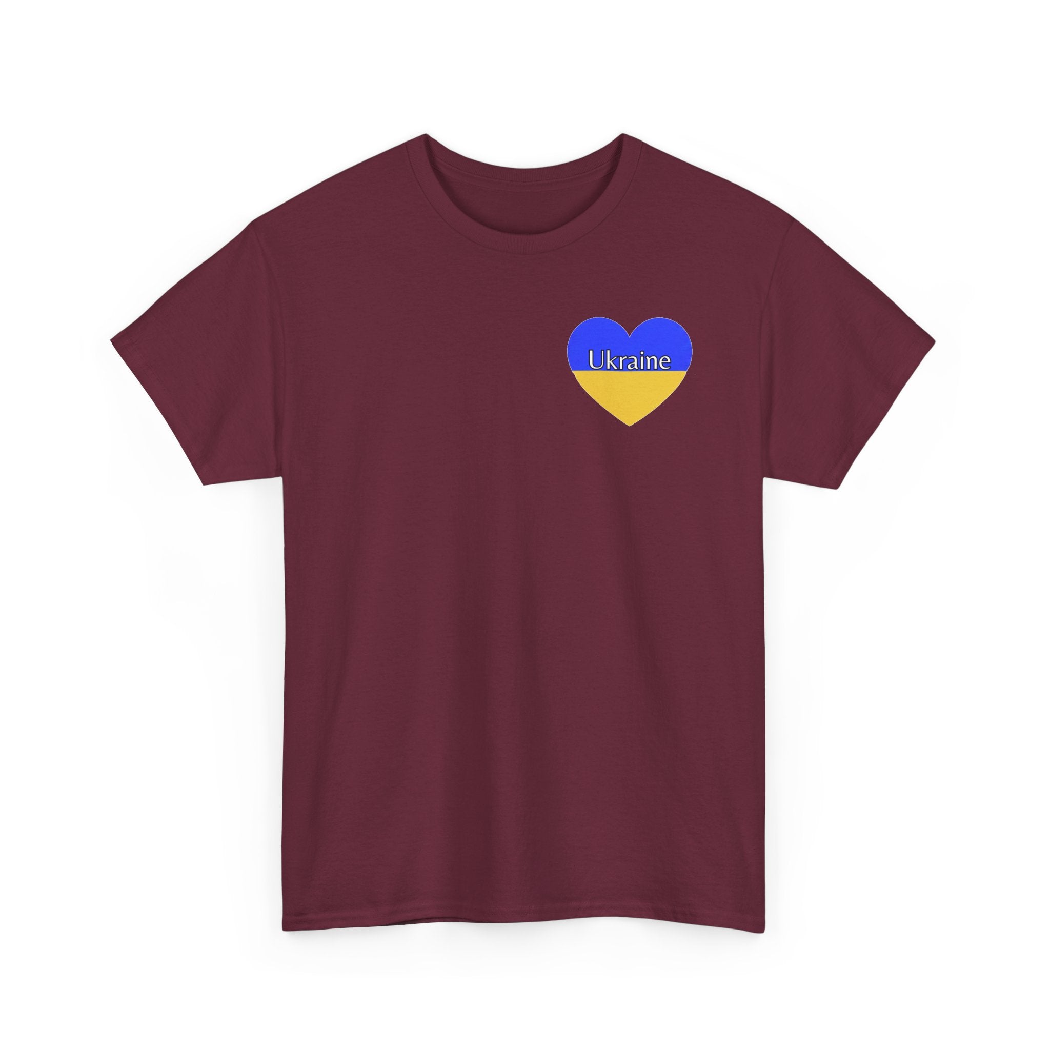 Love Ukraine T-Shirt — Heartbeat Blue & Yellow Support Tee
