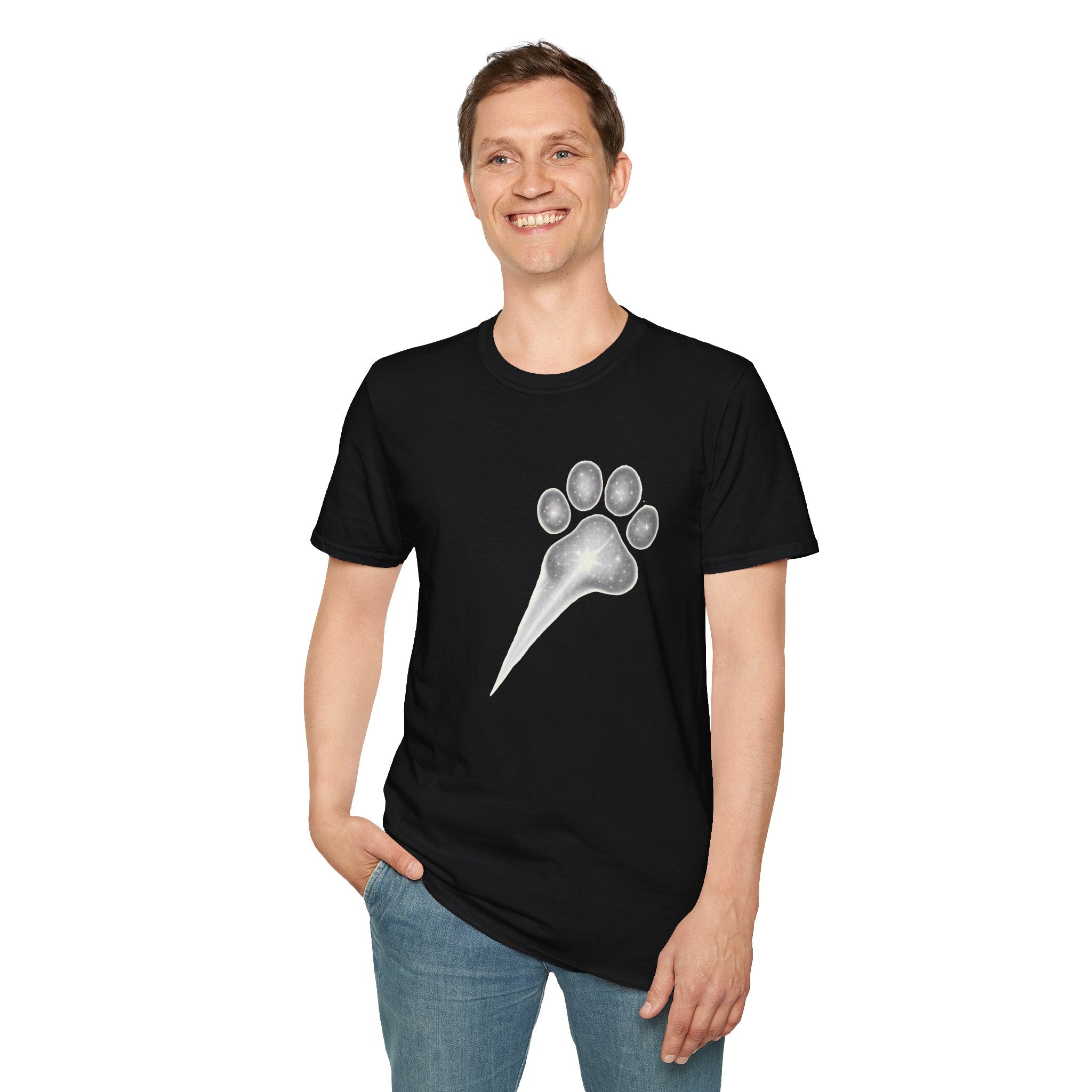 Cat Paw Meteor T-Shirt - Minimalist Paw Print Meteor Design