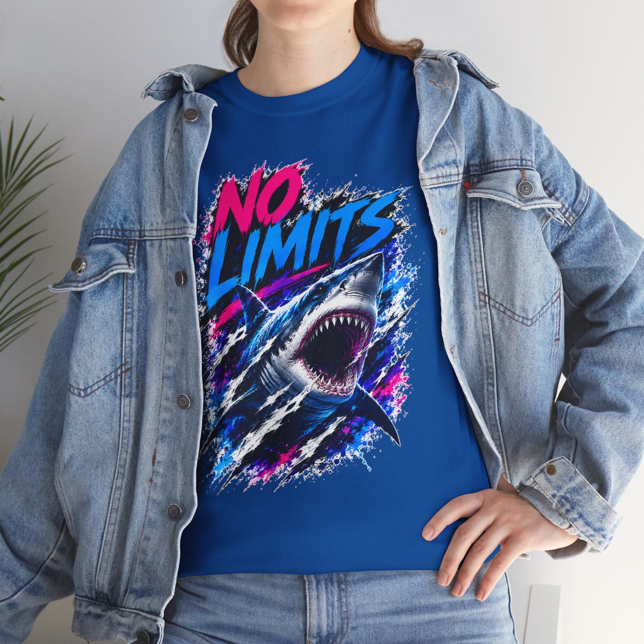No Limits Shark T-Shirt | Great White Shark Graphic Tee | Unisex Streetwear Shirt | Ocean Lover Gift | Bold Shark Art Tee