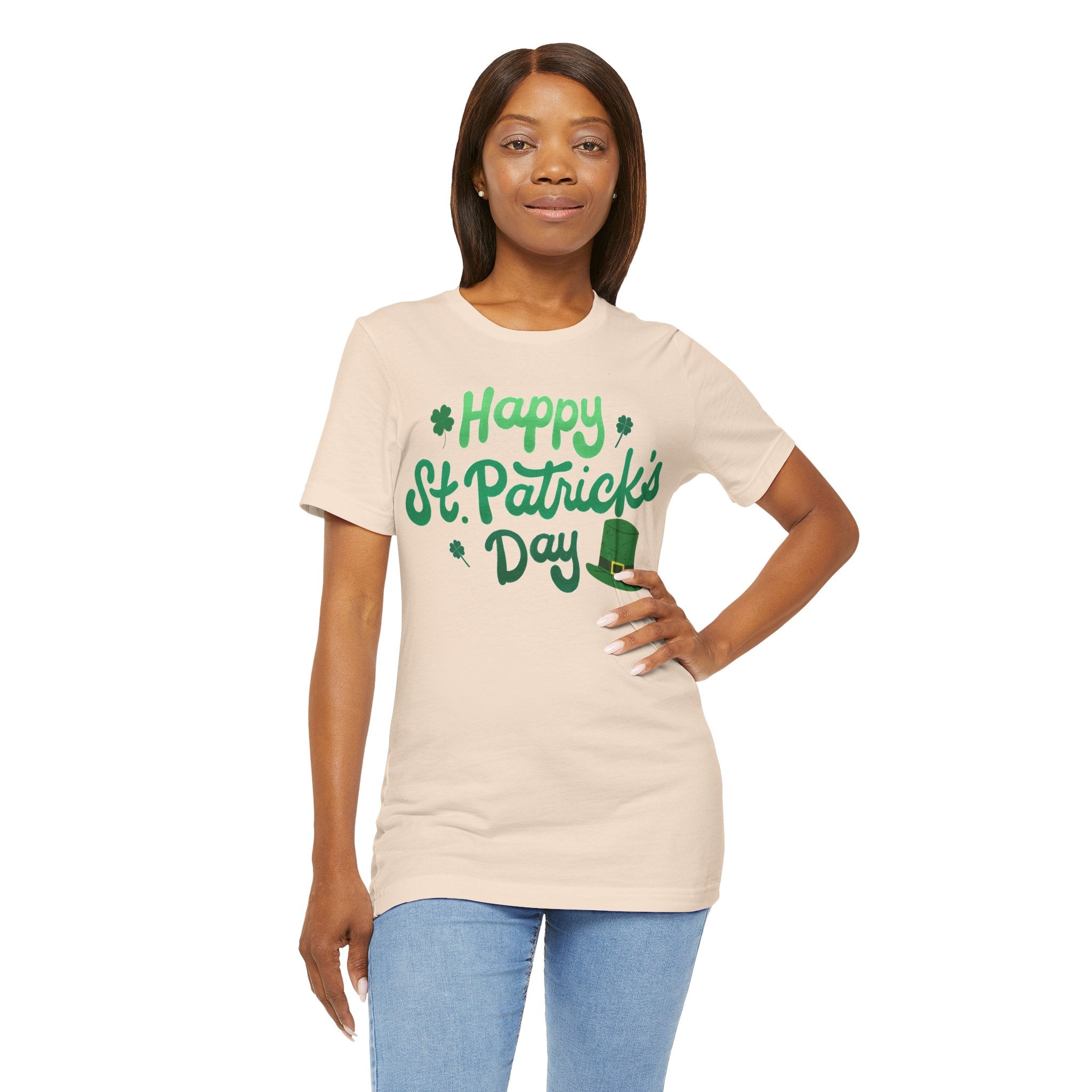 Happy St. Patrick's Day T-Shirt – Green Shamrock & Leprechaun Hat Tee