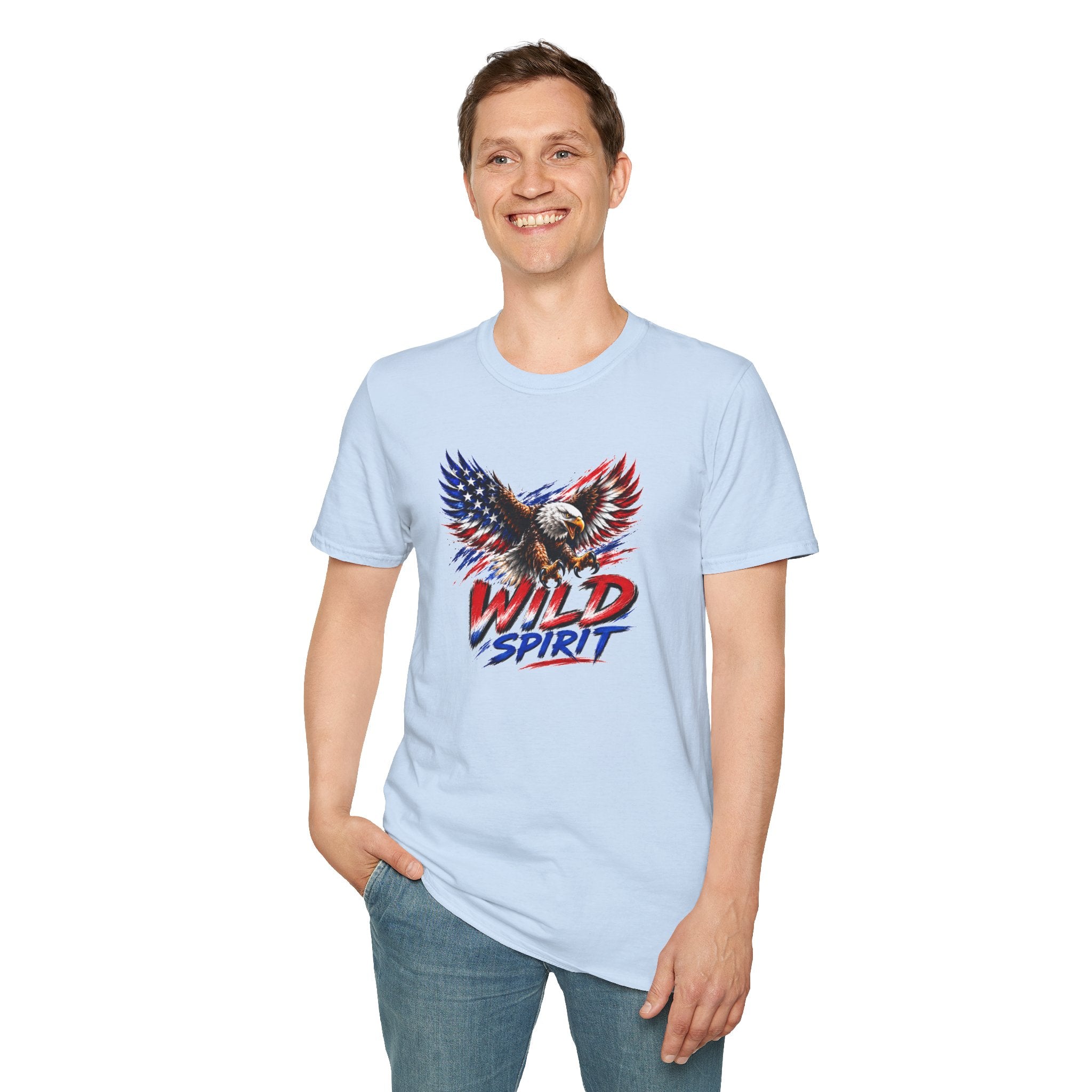 American Eagle T Shirt, Patriotic Eagle Shirt, Wild Spirit Tee, USA Flag Shirt, Fourth of July Shirt, Unisex Graphic Tee