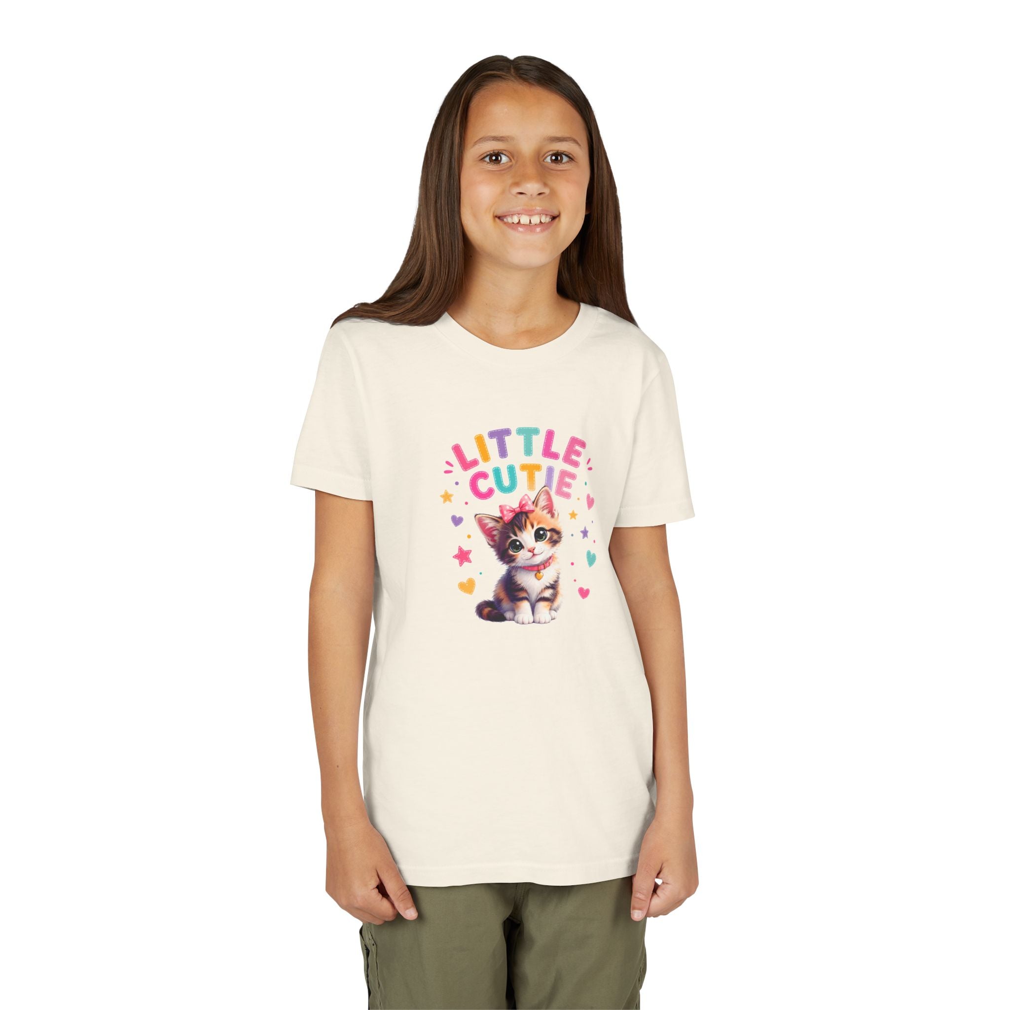 Little Cutie Cat Shirt for Kids, Cute Kitten Youth Tee, Girls Cat T-Shirt, Kawaii Kitty Shirt, Toddler Cat Lover Gift, Cute Animal Tee