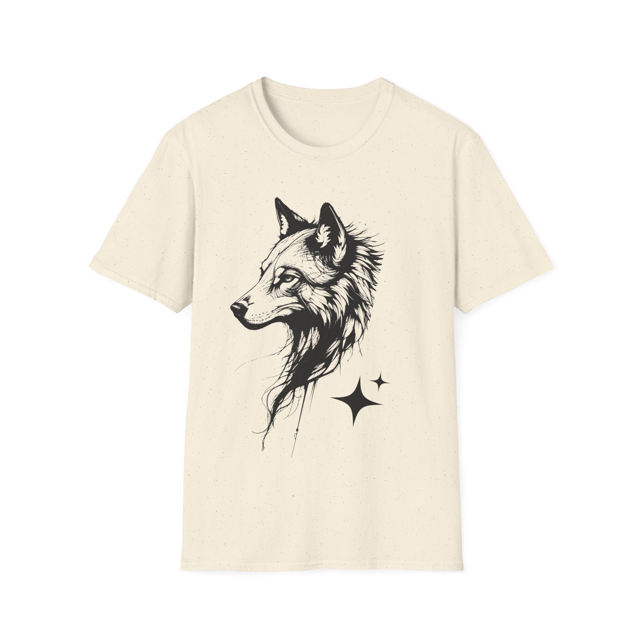 Wolf T Shirt, Mystic Wolf Graphic Tee, Forest Animal Shirt, Minimalist Wolf Head Shirt, Unisex Nature T-Shirt, Wildlife Gift, Boho Wolf Tee