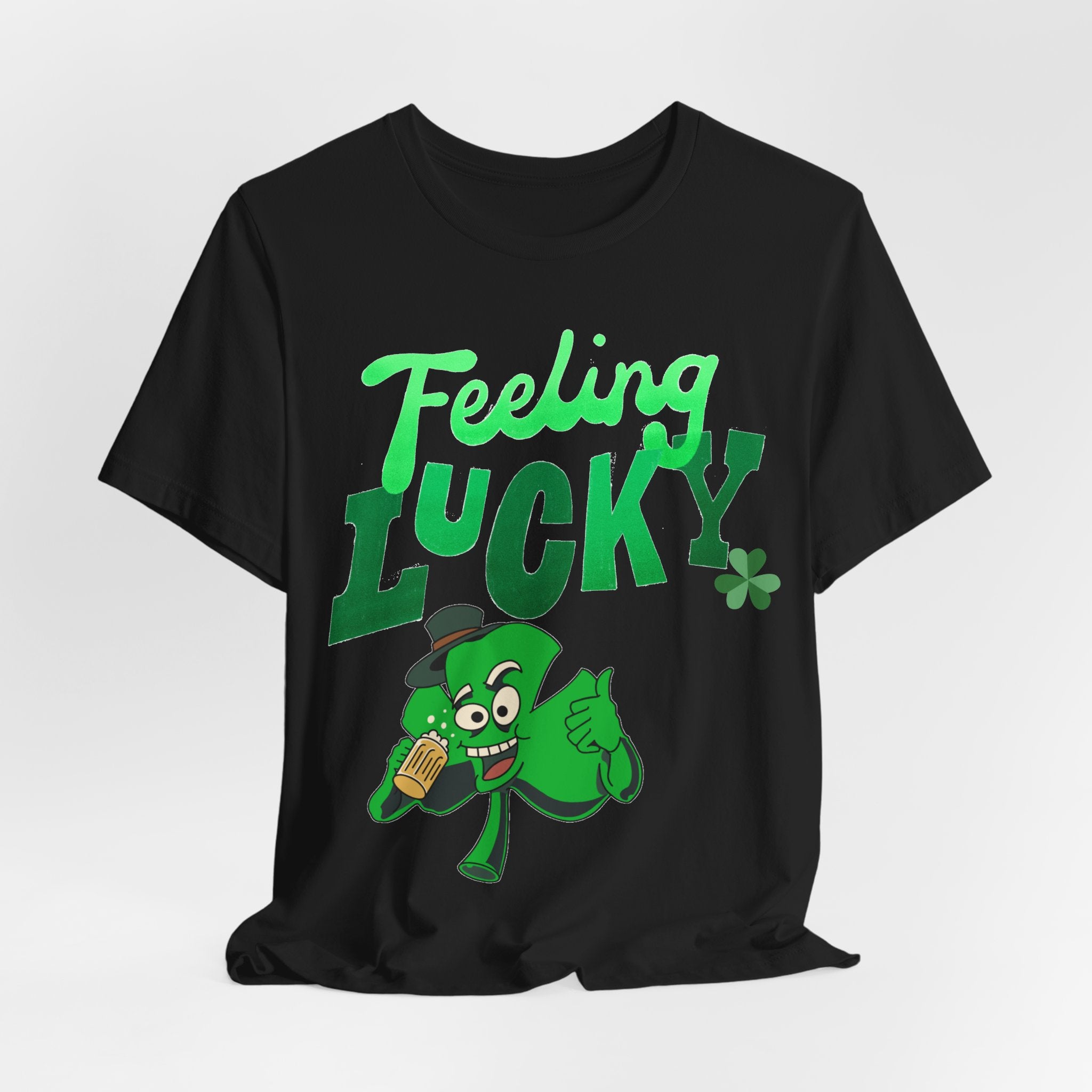 Feeling Lucky St. Patrick's Day T-Shirt — Shamrock Leprechaun Graphic Tee