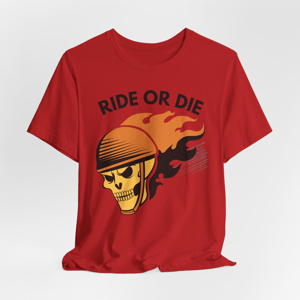 Ride or Die Skull Helmet T-Shirt | Biker Graphic Tee for Men | Vintage Motorcycle Shirt