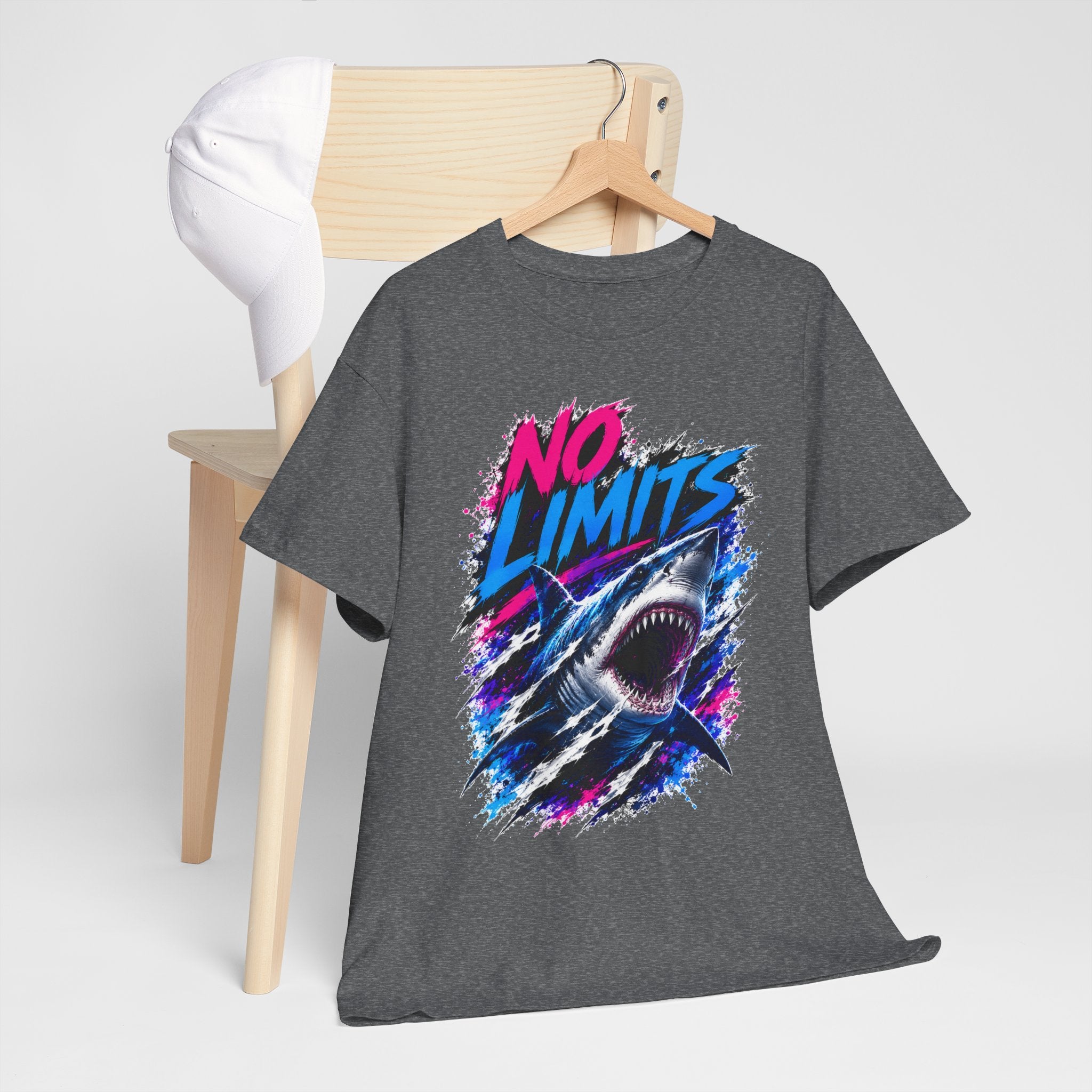 No Limits Shark T-Shirt | Great White Shark Graphic Tee | Unisex Streetwear Shirt | Ocean Lover Gift | Bold Shark Art Tee