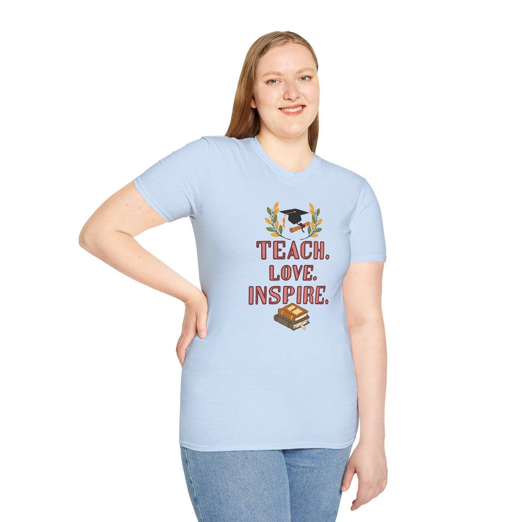 Teacher Shirt Teach Love Inspire, Teacher Gift Shirt, Back to School Shirt, Inspirational Teacher Tee, Unisex Teacher T-Shirt