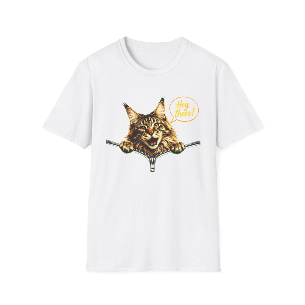 Cute Maine Coon Cat Shirt, Funny Cat Lover Tee, Hey There Cat Graphic T-Shirt, Cute Animal Shirt, Gift for Cat Mom, Unisex Tee