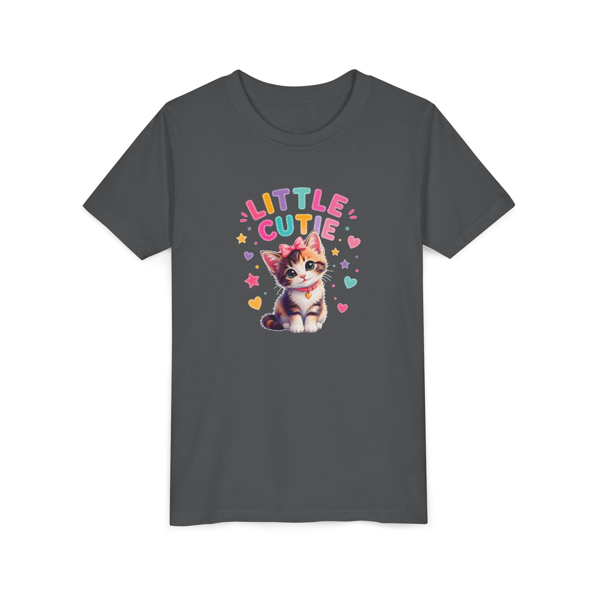 Little Cutie Cat Shirt for Kids, Cute Kitten Youth Tee, Girls Cat T-Shirt, Kawaii Kitty Shirt, Toddler Cat Lover Gift, Cute Animal Tee
