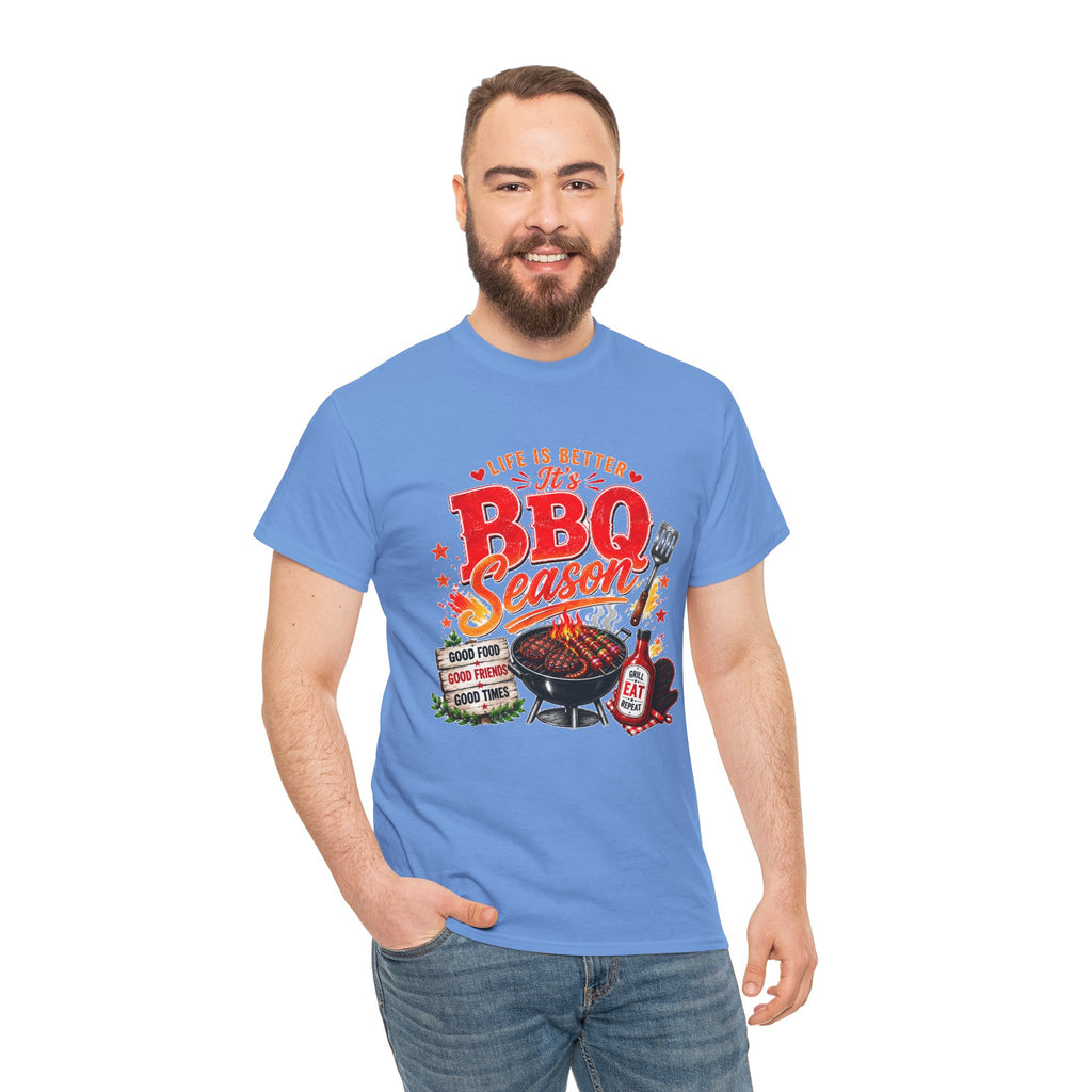 BBQ Season T-Shirt | Life Is Better It's BBQ Season Tee | Funny Grill Shirt | Summer Cookout Shirt | Barbecue Lover Gift | Backyard BBQ Tee