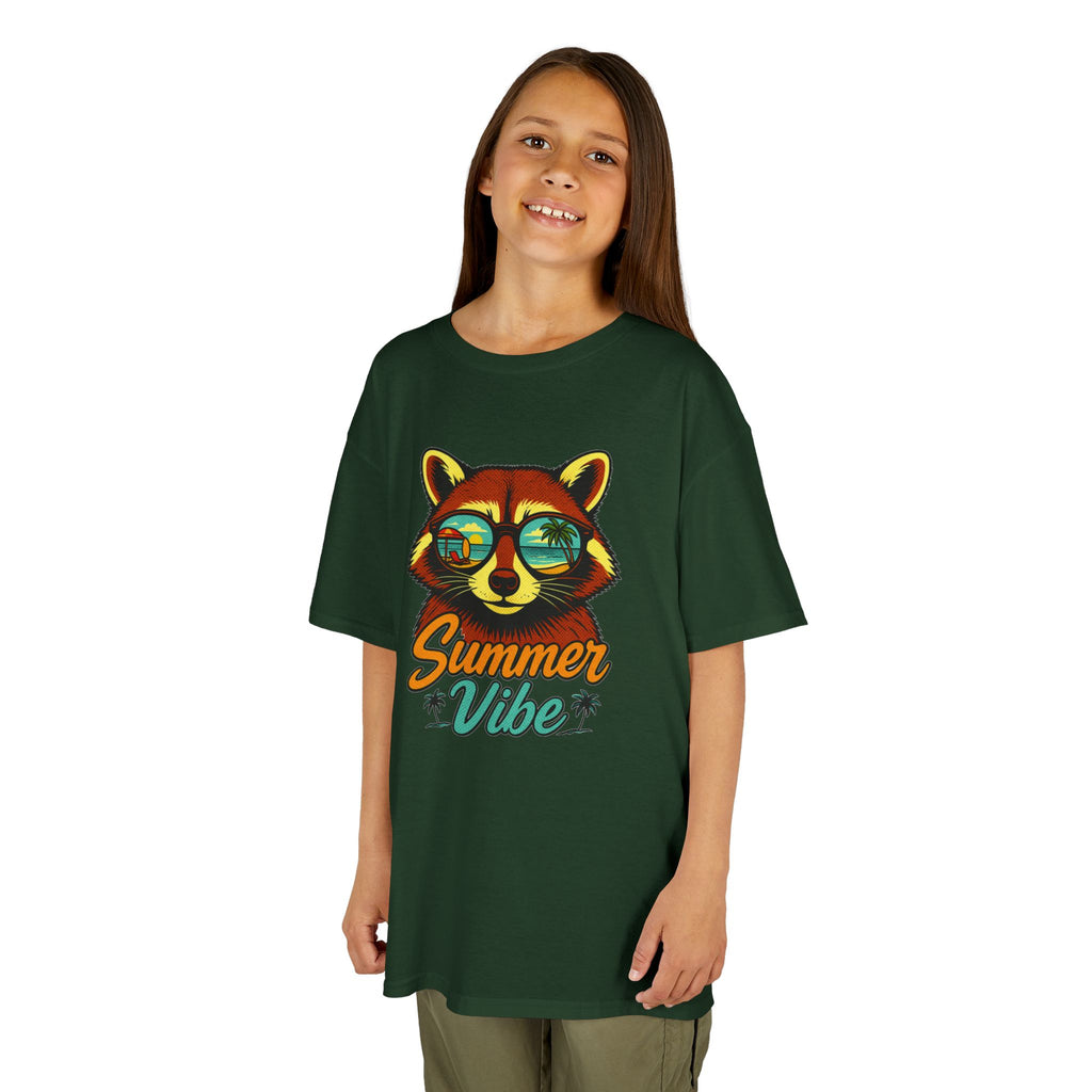 Kids Tee - 'Summer Vibe' Sunglasses Raccoon Graphic