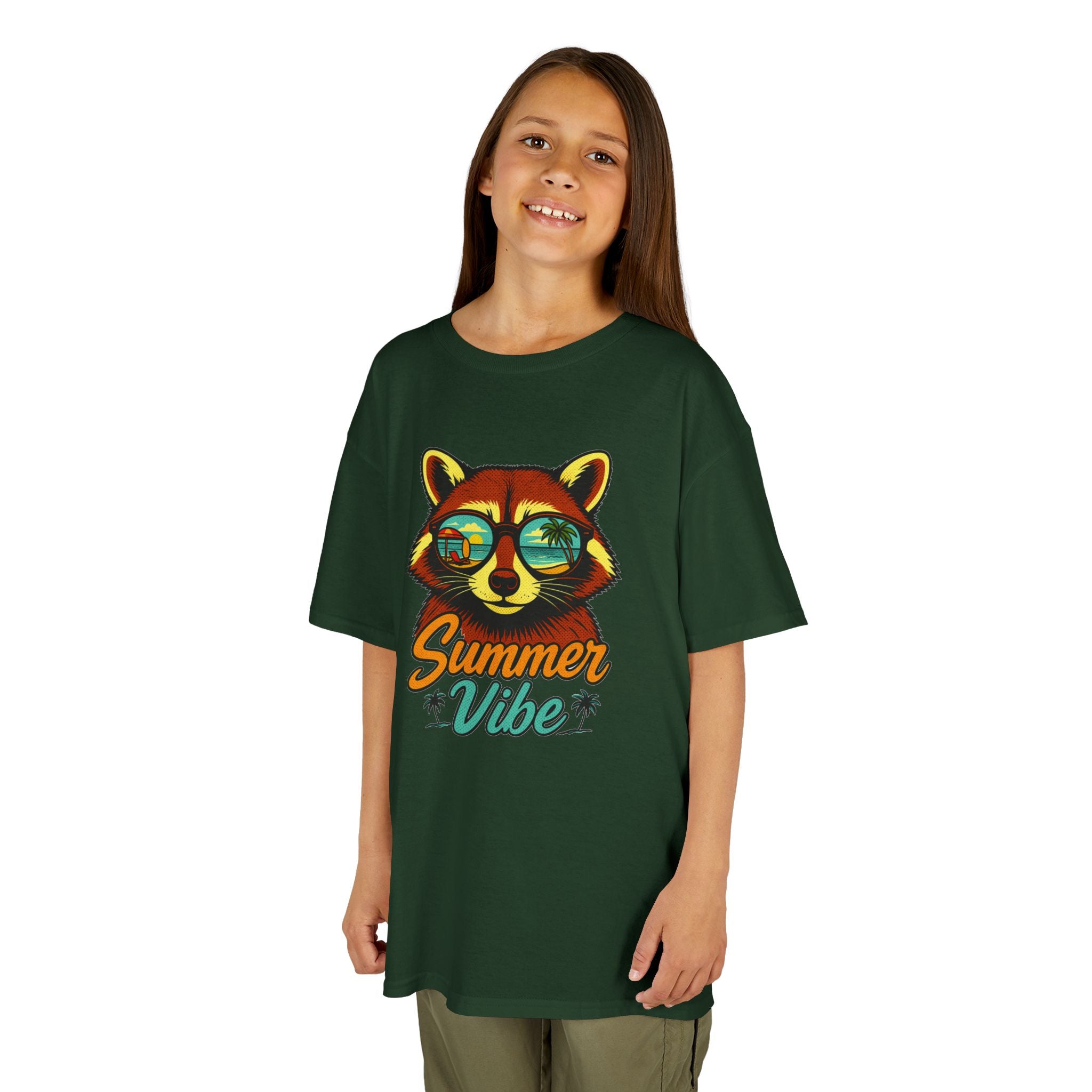 Kids Tee - 'Summer Vibe' Sunglasses Raccoon Graphic