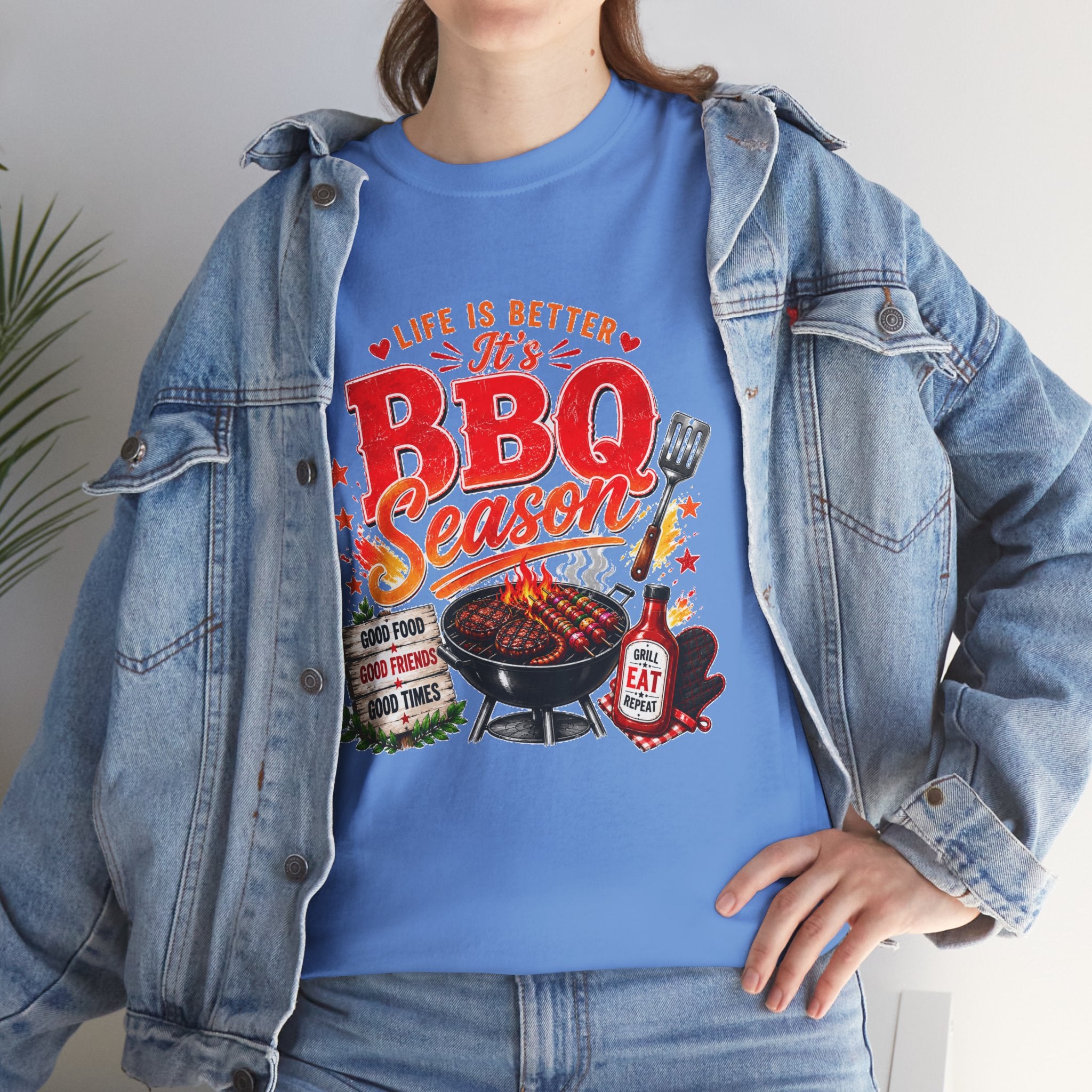BBQ Season T-Shirt | Life Is Better It's BBQ Season Tee | Funny Grill Shirt | Summer Cookout Shirt | Barbecue Lover Gift | Backyard BBQ Tee
