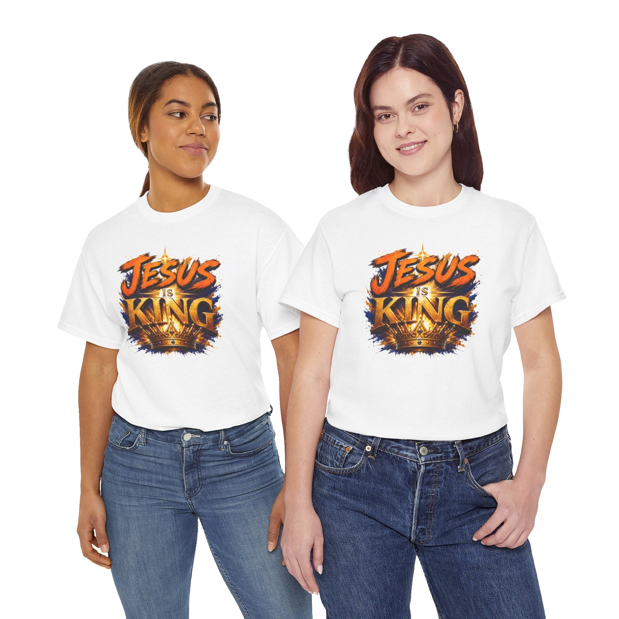 Jesus Is King Christian T-Shirt | Crown Graphic Tee | Religious Unisex Shirt | Faith Apparel | Christian Gift for Men & Women