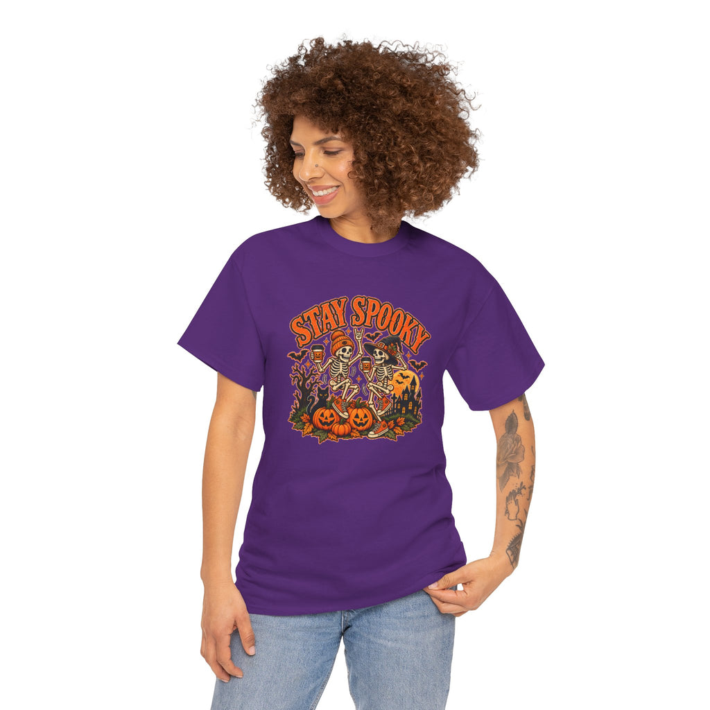 Stay Spooky Halloween Shirt | Dancing Skeleton Pumpkin Graphic Tee