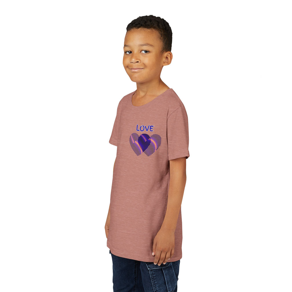 Youth Tee — Purple Heart 'LOVE' Graphic Kids T-Shirt