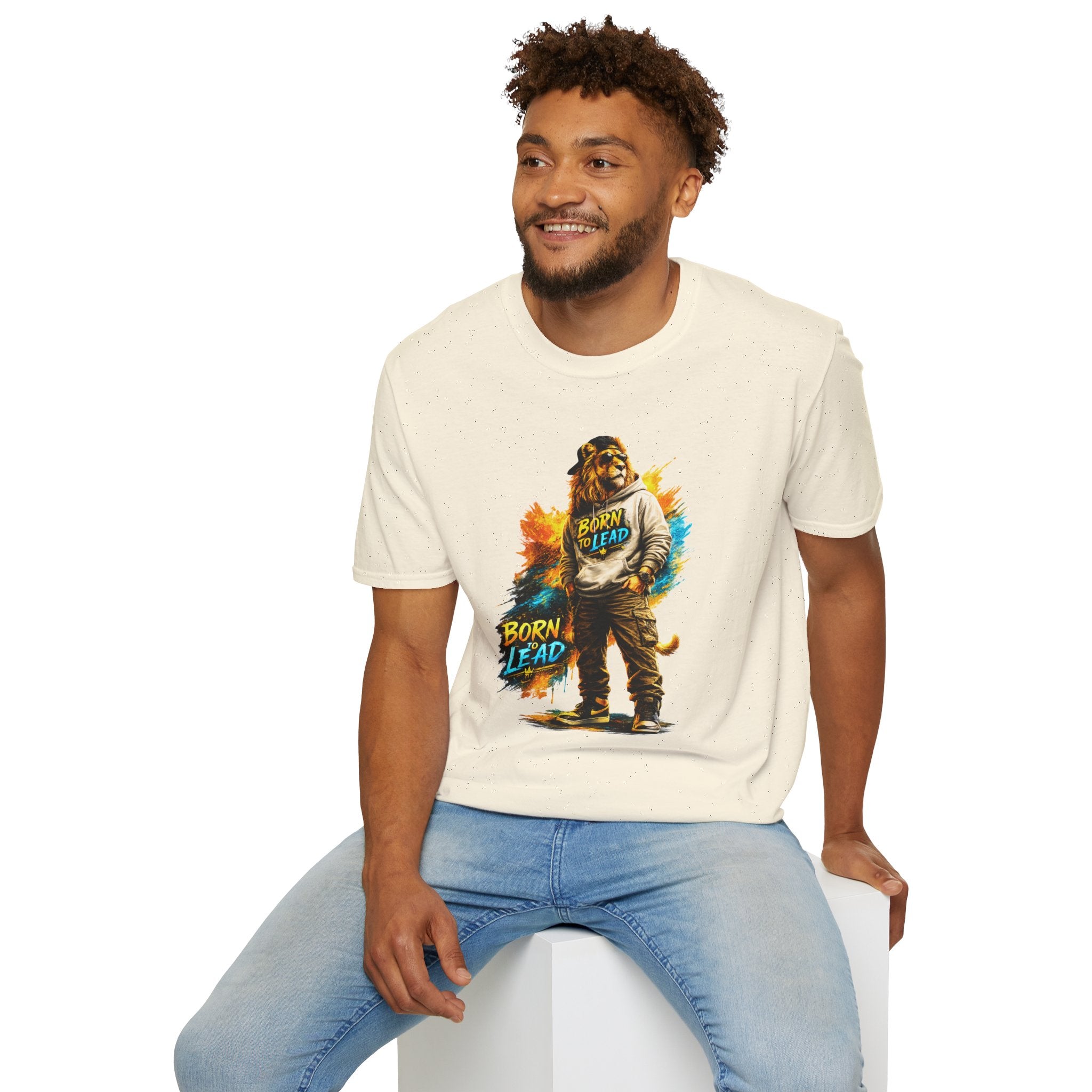 Lion 'Born to Lead' Graphic T‑Shirt — Inspirational Animal Leadership Tee