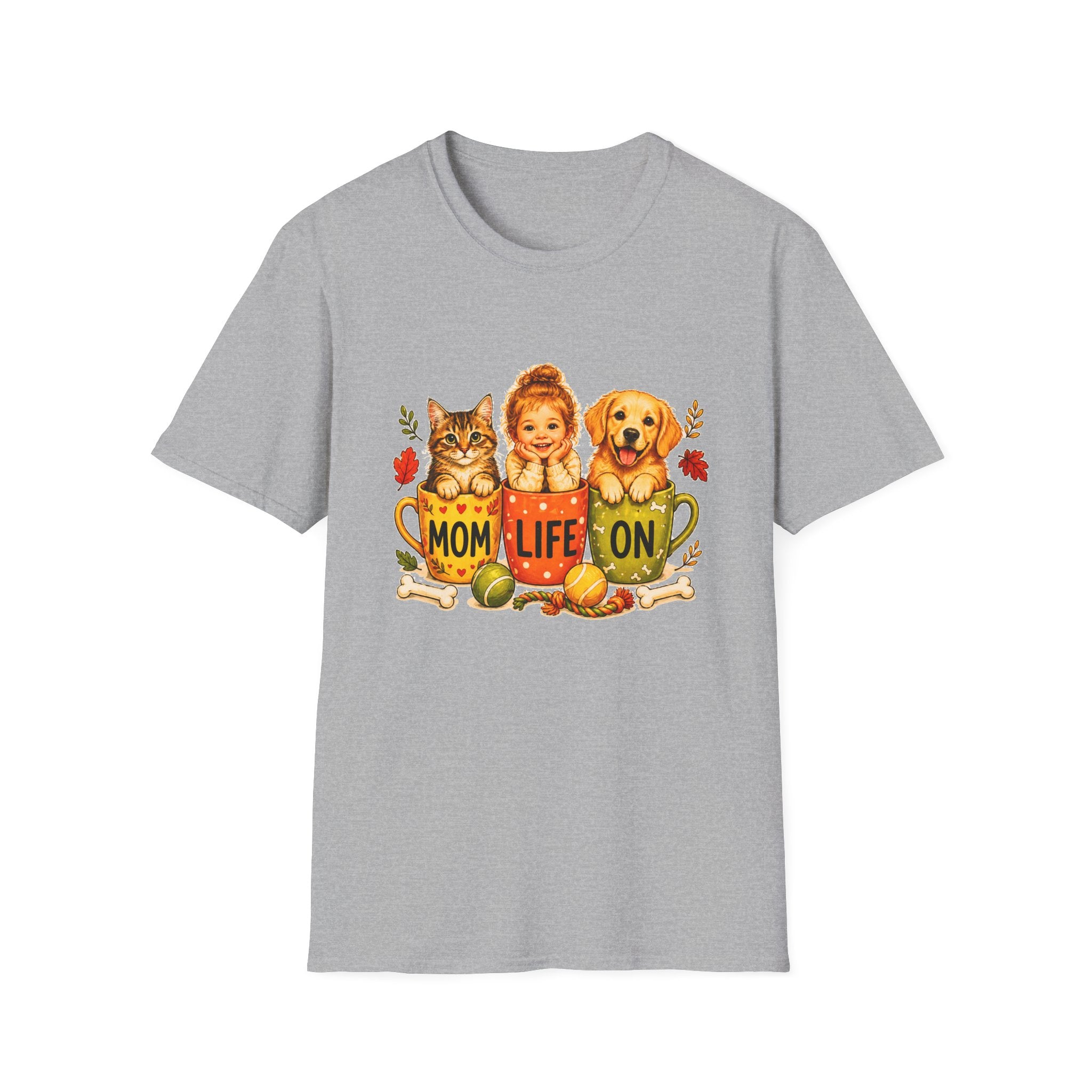 Mom Life Shirt, Dog Cat Mom T-Shirt, Cute Mom Graphic Tee, Pet Lover Shirt, Funny Mom Life Tee, Gift for Mom
