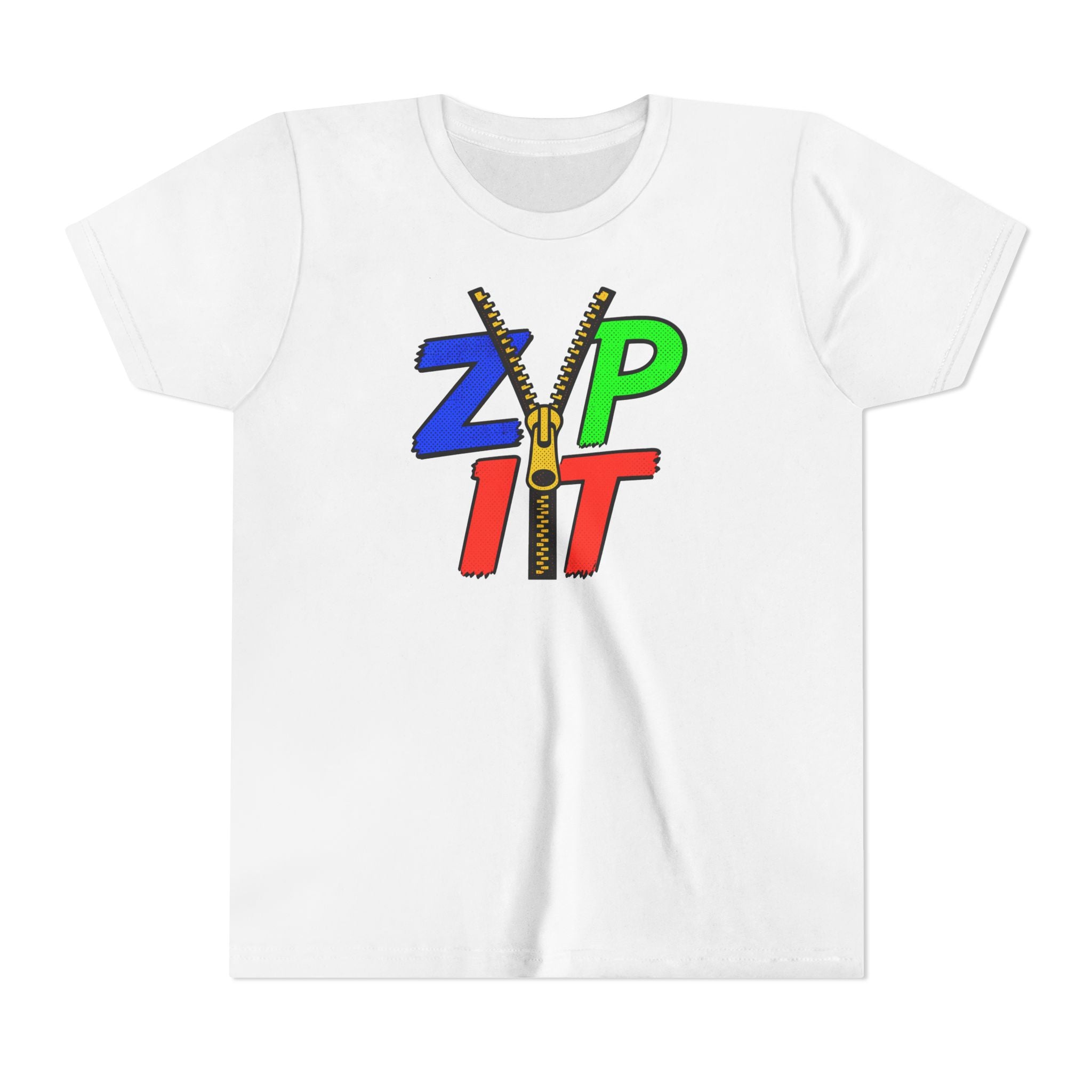 Youth Tee - "Zip It" Colorful Zipper Graphic