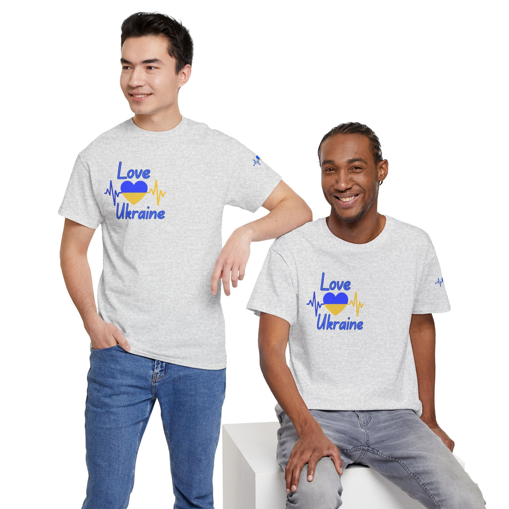 Love Ukraine T-Shirt — Heartbeat Flag Design