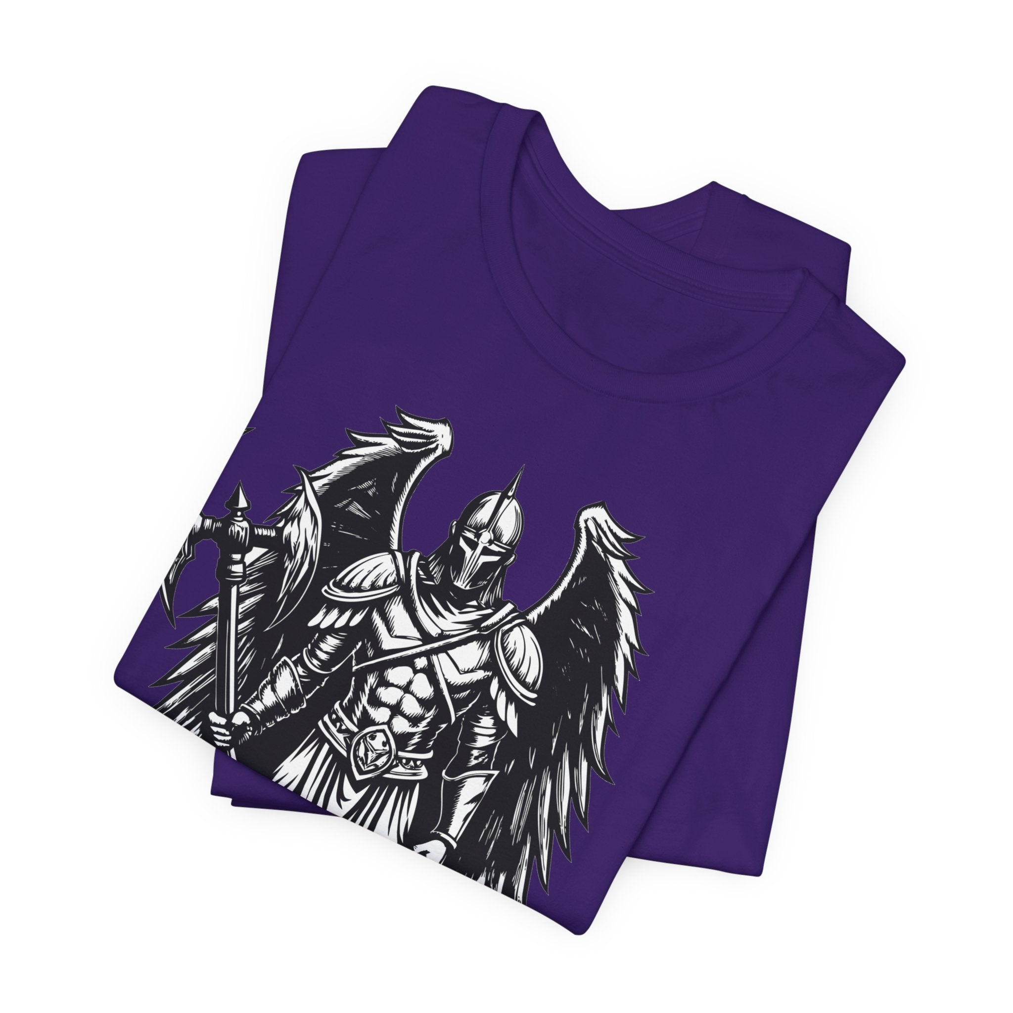 Angel of War Graphic Tee — Winged Knight Armor T-Shirt