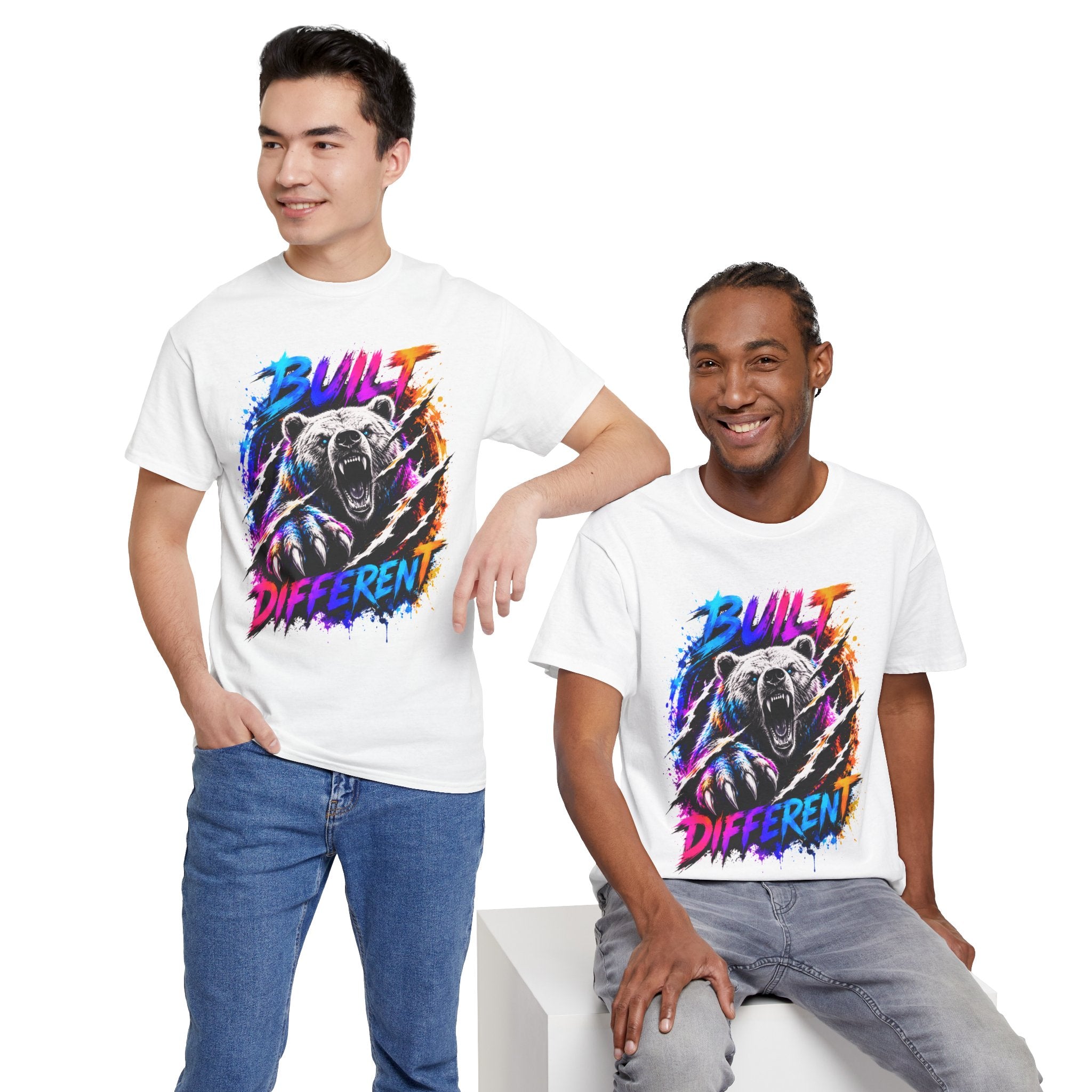 Built Different Bear T-Shirt — Bold Retro Grunge Graphic Tee