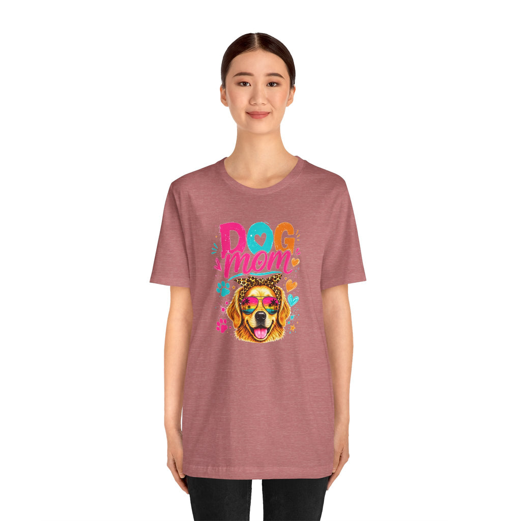 Dog Mom T-Shirt | Golden Retriever Shirt | Funny Dog Mom Gift | Colorful Retro Dog Lover Tee | Unisex Graphic T-Shirt