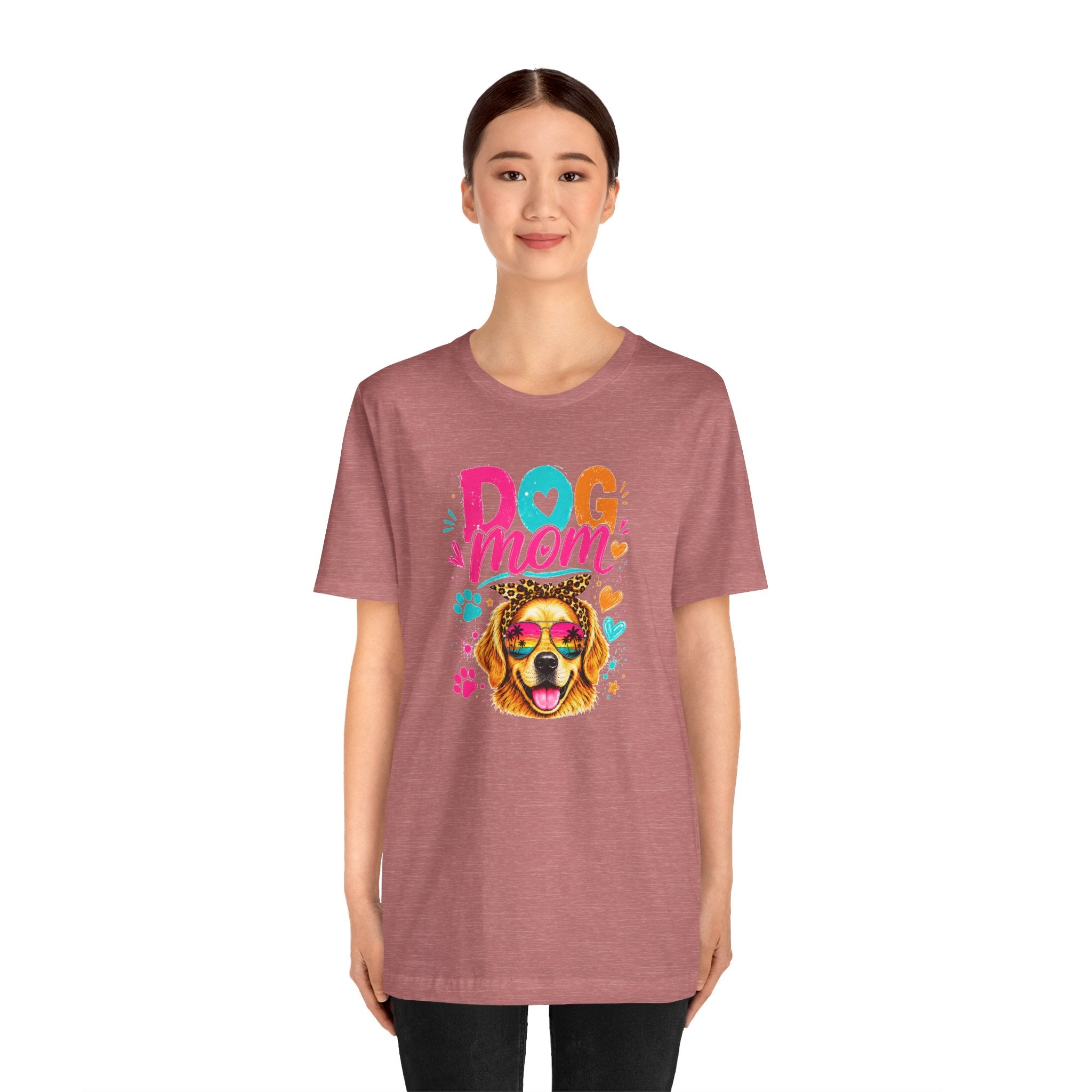 Dog Mom T-Shirt | Golden Retriever Shirt | Funny Dog Mom Gift | Colorful Retro Dog Lover Tee | Unisex Graphic T-Shirt