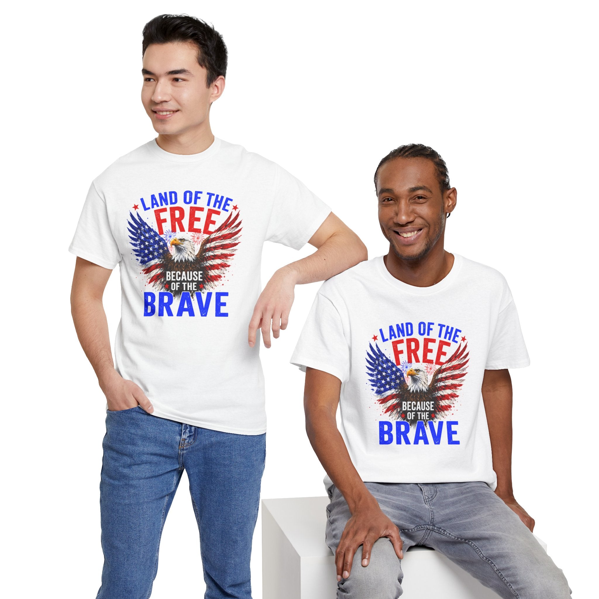 Land of the Free Because of the Brave Shirt, Patriotic Eagle T-Shirt, American Flag Tee, 4th of July Shirt, Veteran Gift, USA Pride Tee