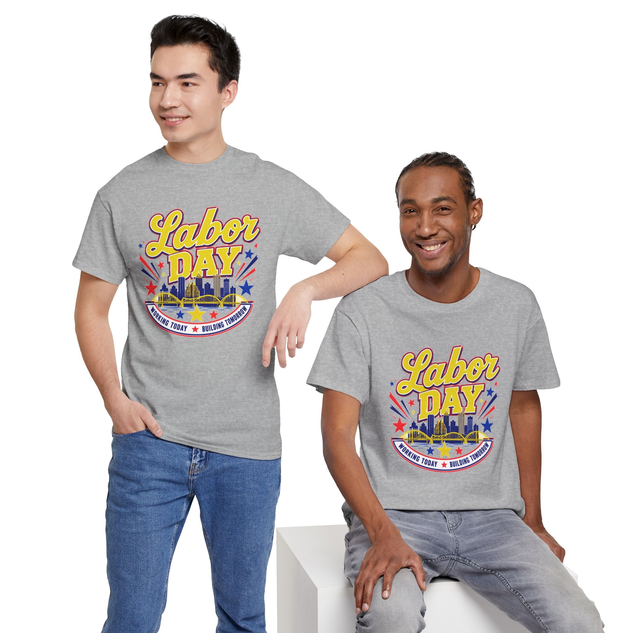 Labor Day Skyline T‑Shirt — Retro Stars & Stripes Celebration Tee