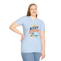 Keep Smiling Beach T-Shirt – Retro Sunset Palm Tee